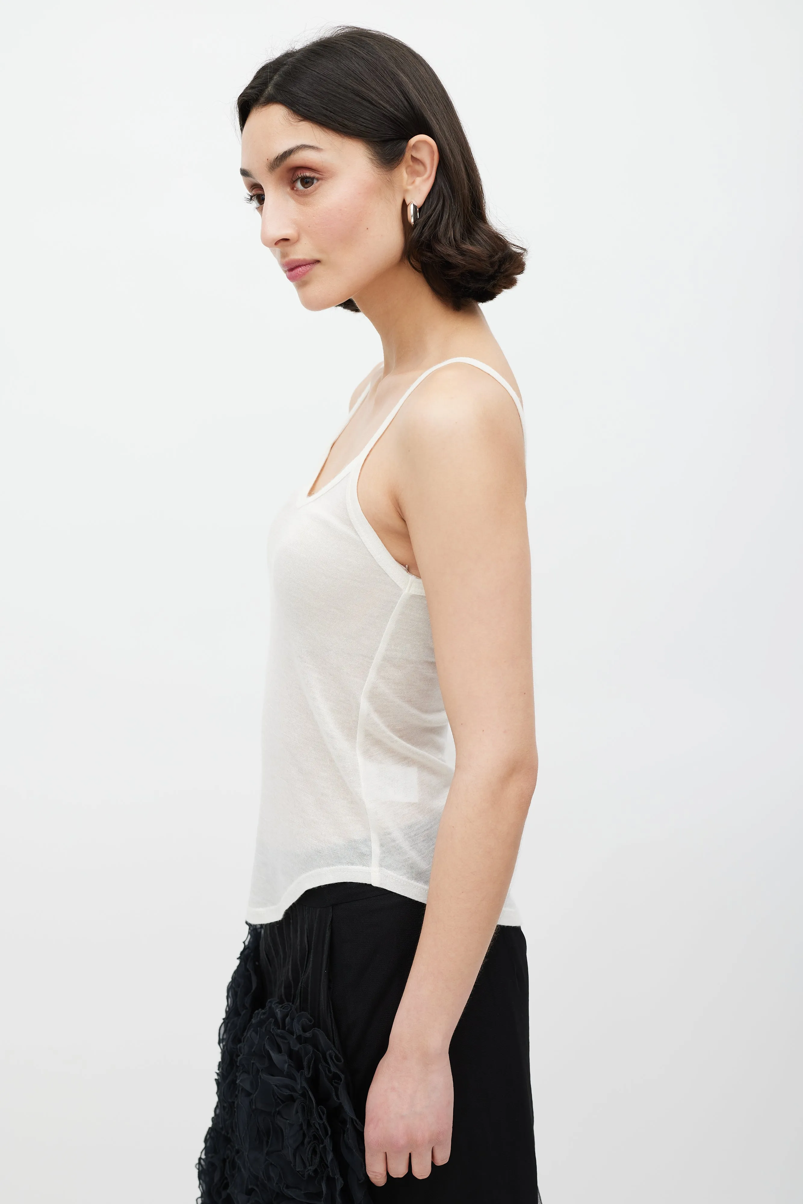 Cream Cashmere Knit Tank