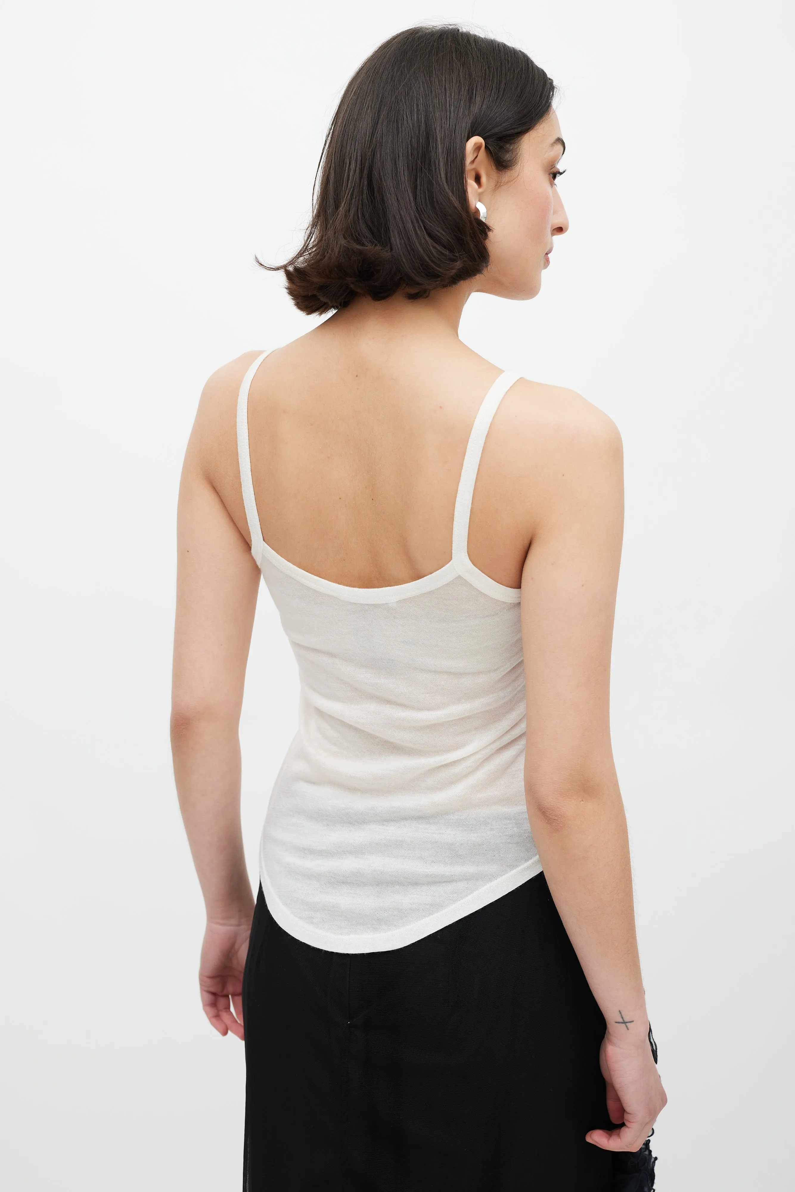 Cream Cashmere Knit Tank