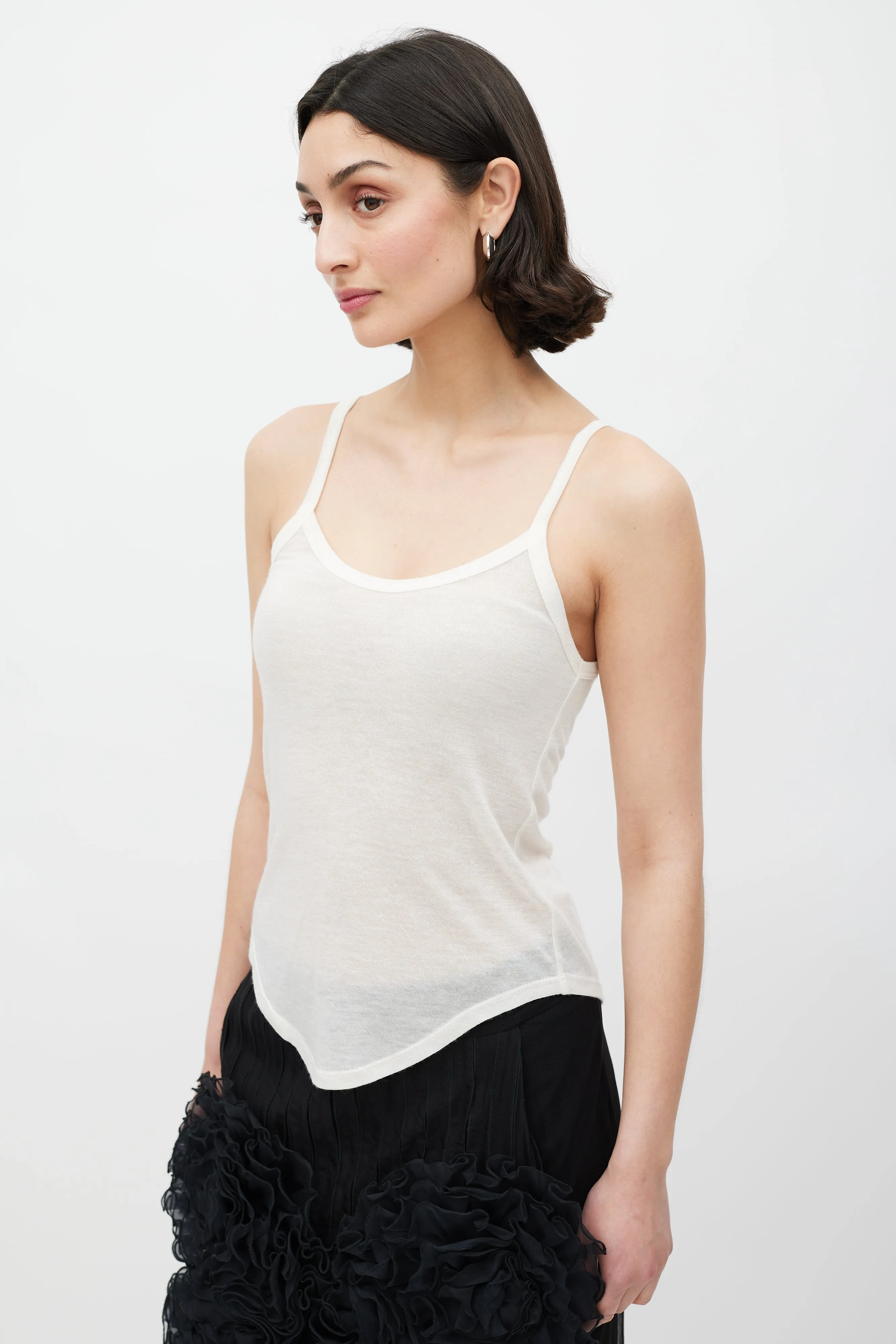 Cream Cashmere Knit Tank