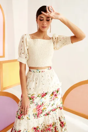 Creme Broderie Blouse