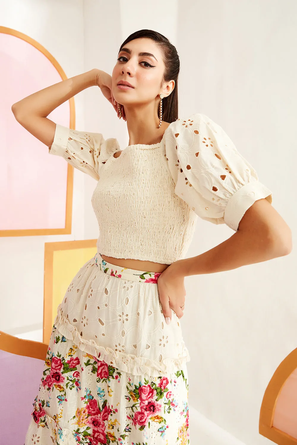 Creme Broderie Blouse