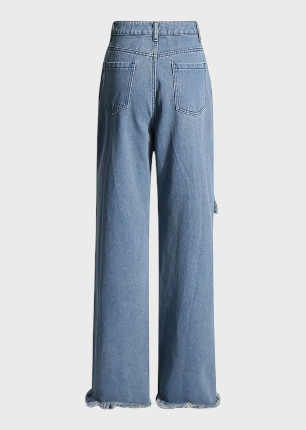Damla Belt Decor Straight Jeans