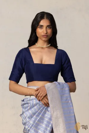 Deep Blue Pure Silk Essentials Blouse