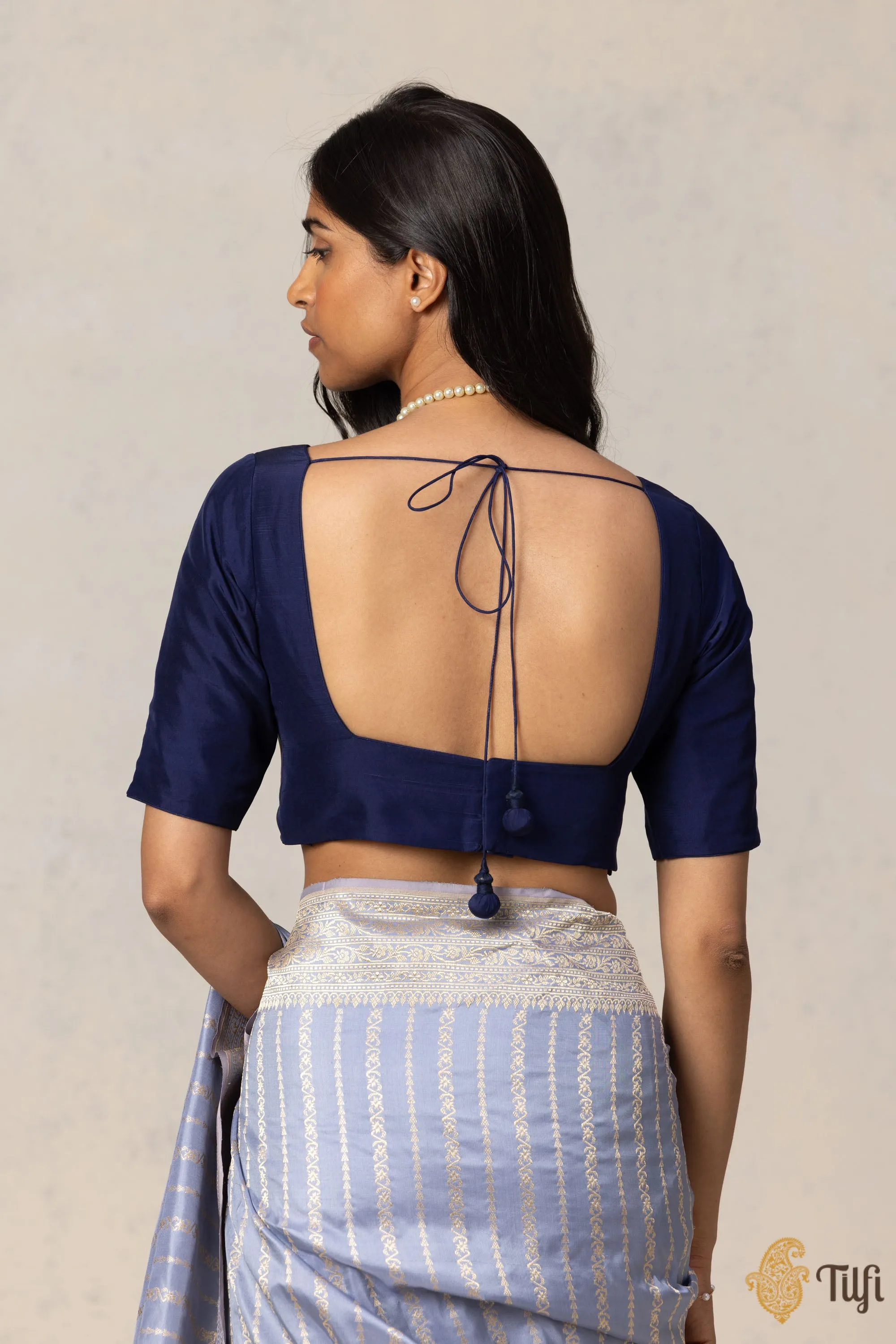 Deep Blue Pure Silk Essentials Blouse