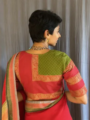 Dhara red cotton blouse