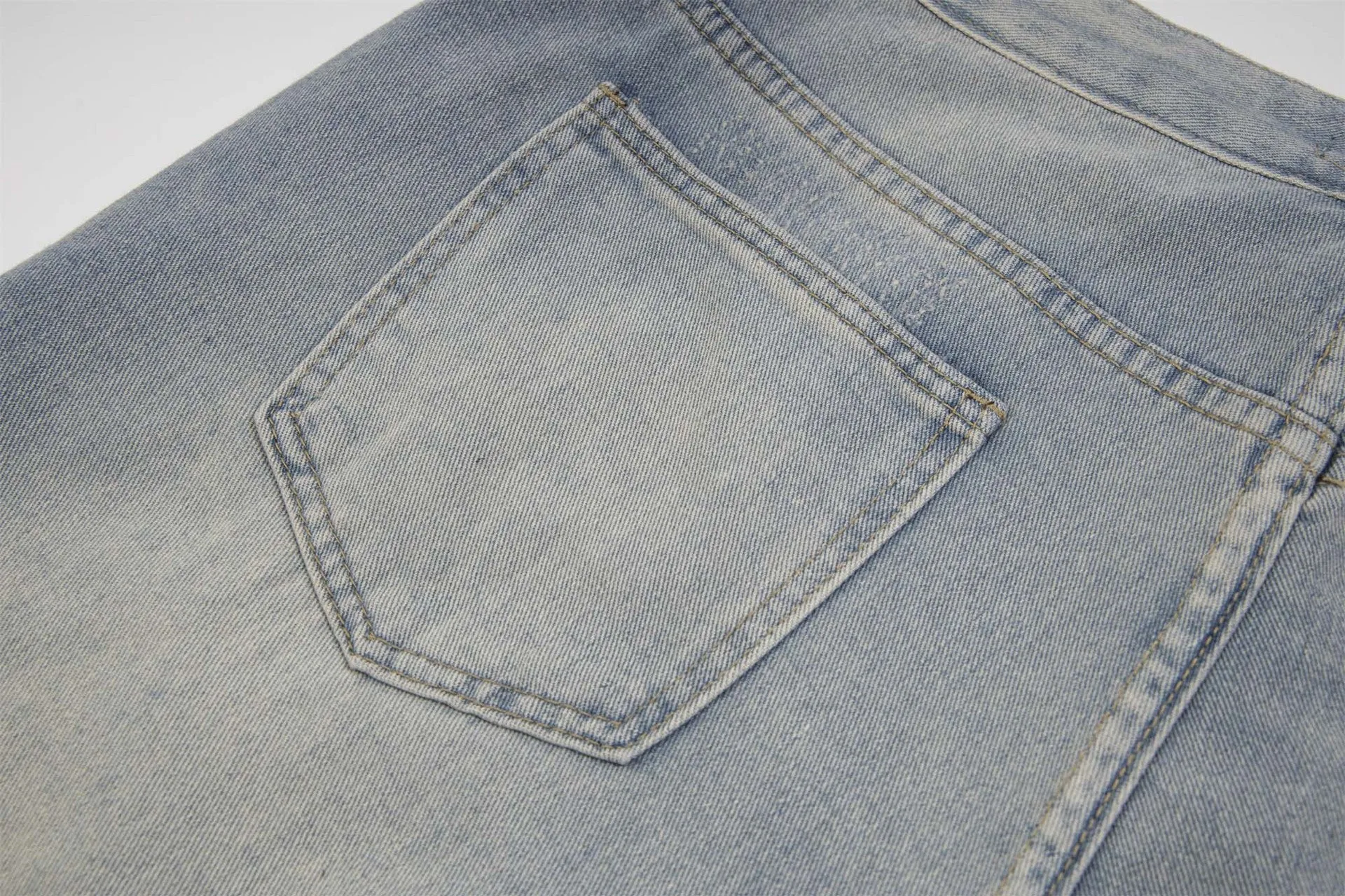 Distressed Denim Shorts with Gems