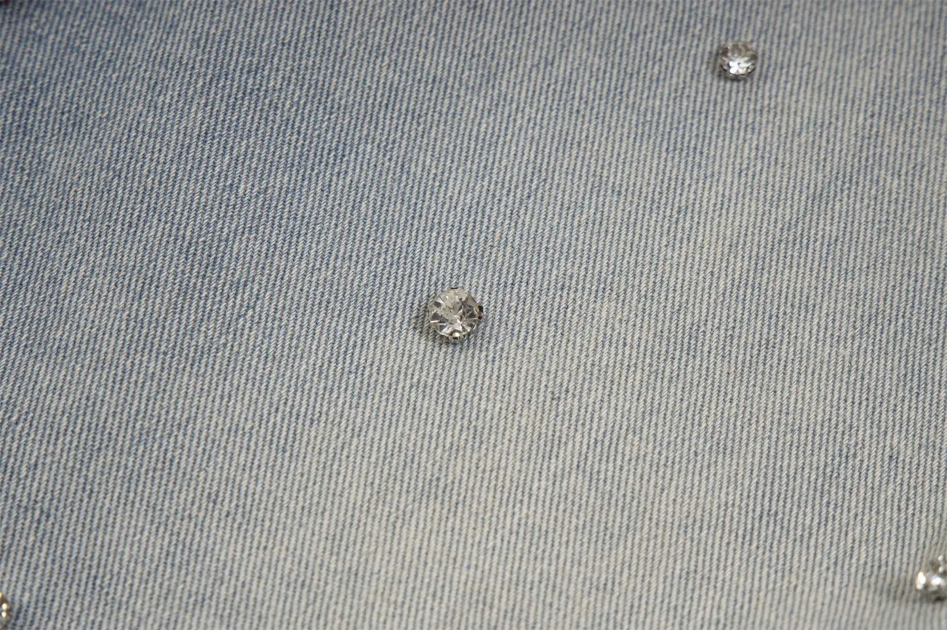 Distressed Denim Shorts with Gems