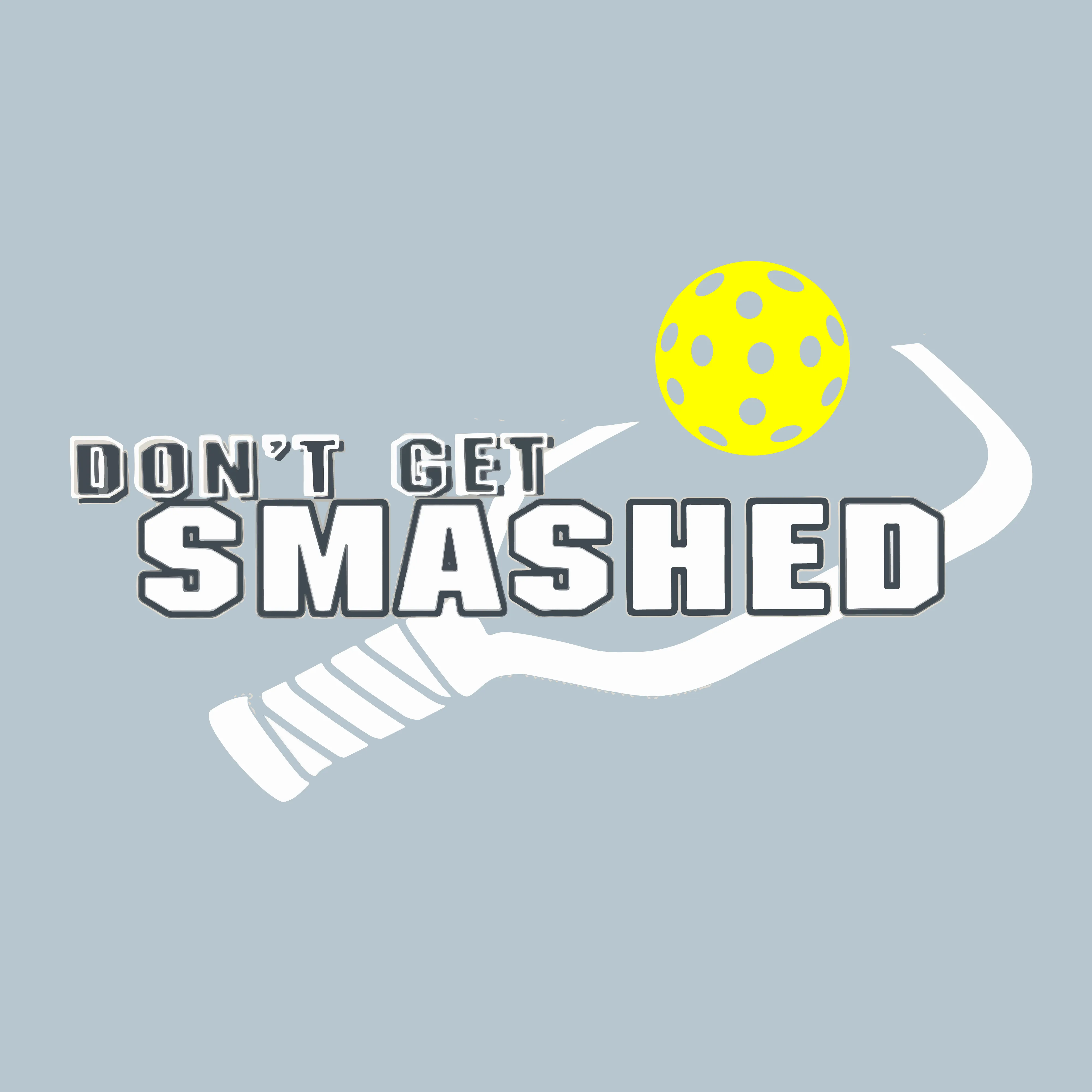 Don't Get Smashed (Cyan Orange Pink Pickleball Colors) | Youth Long Sleeve Pickleball Shirts | 100% Polyester