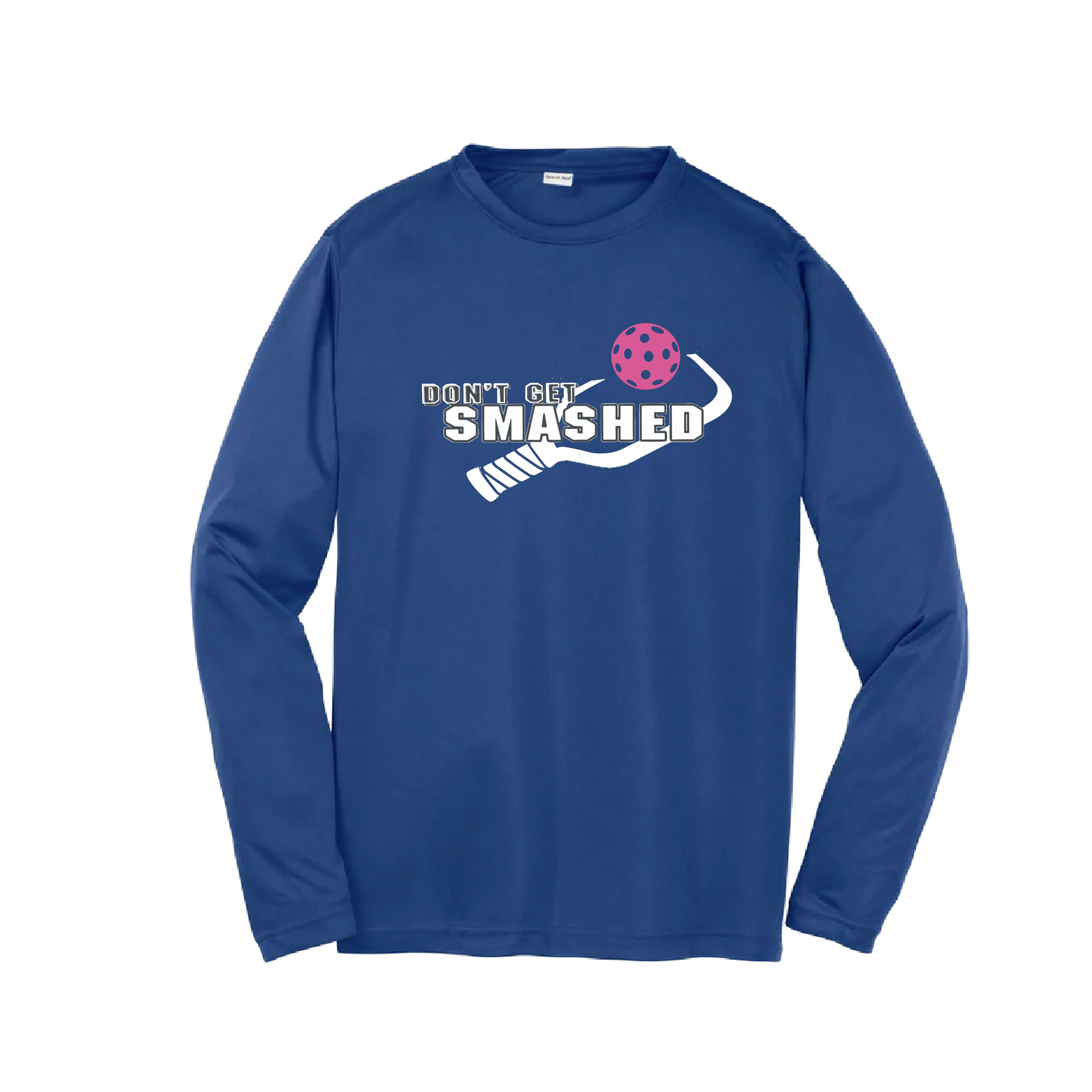 Don't Get Smashed (Cyan Orange Pink Pickleball Colors) | Youth Long Sleeve Pickleball Shirts | 100% Polyester
