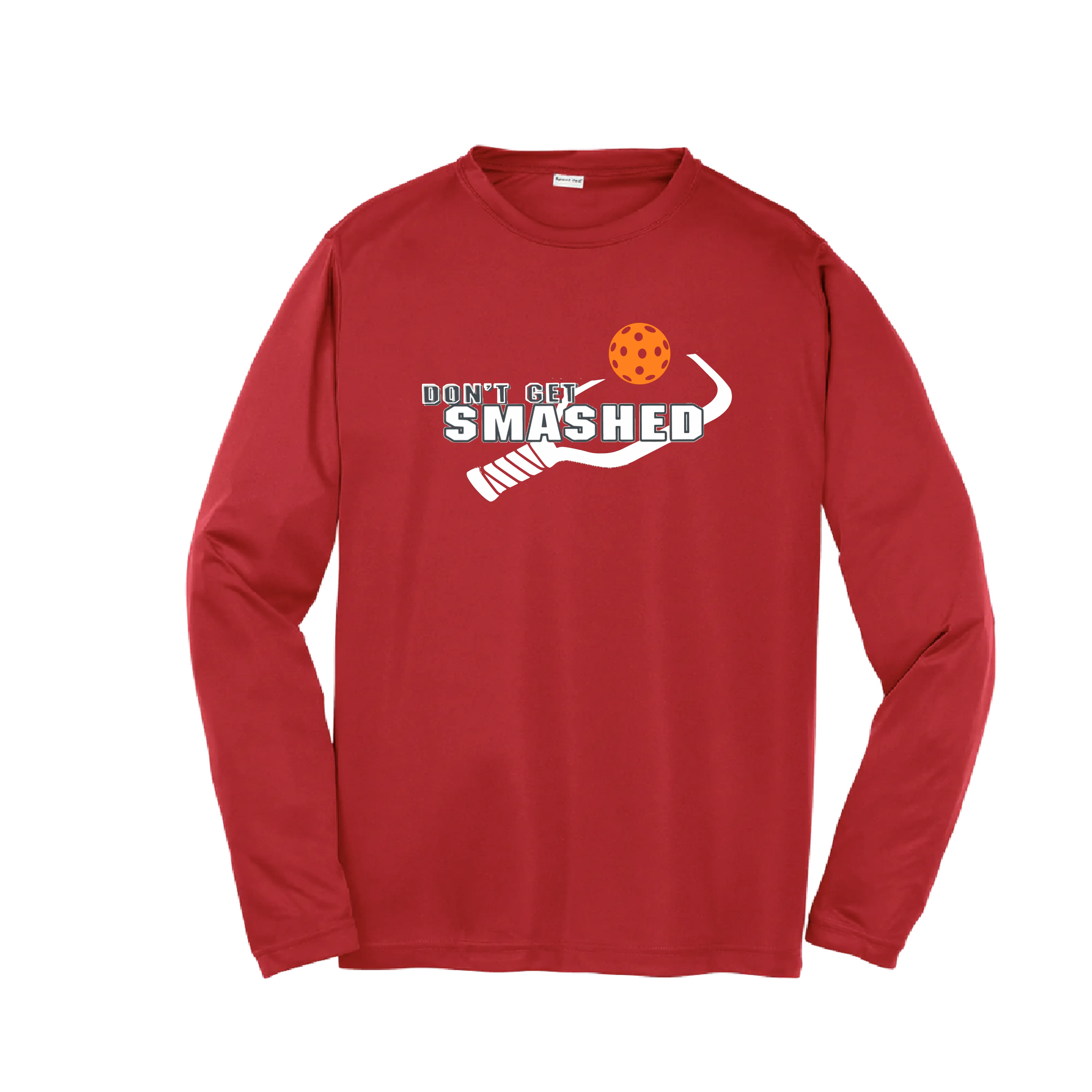 Don't Get Smashed (Cyan Orange Pink Pickleball Colors) | Youth Long Sleeve Pickleball Shirts | 100% Polyester