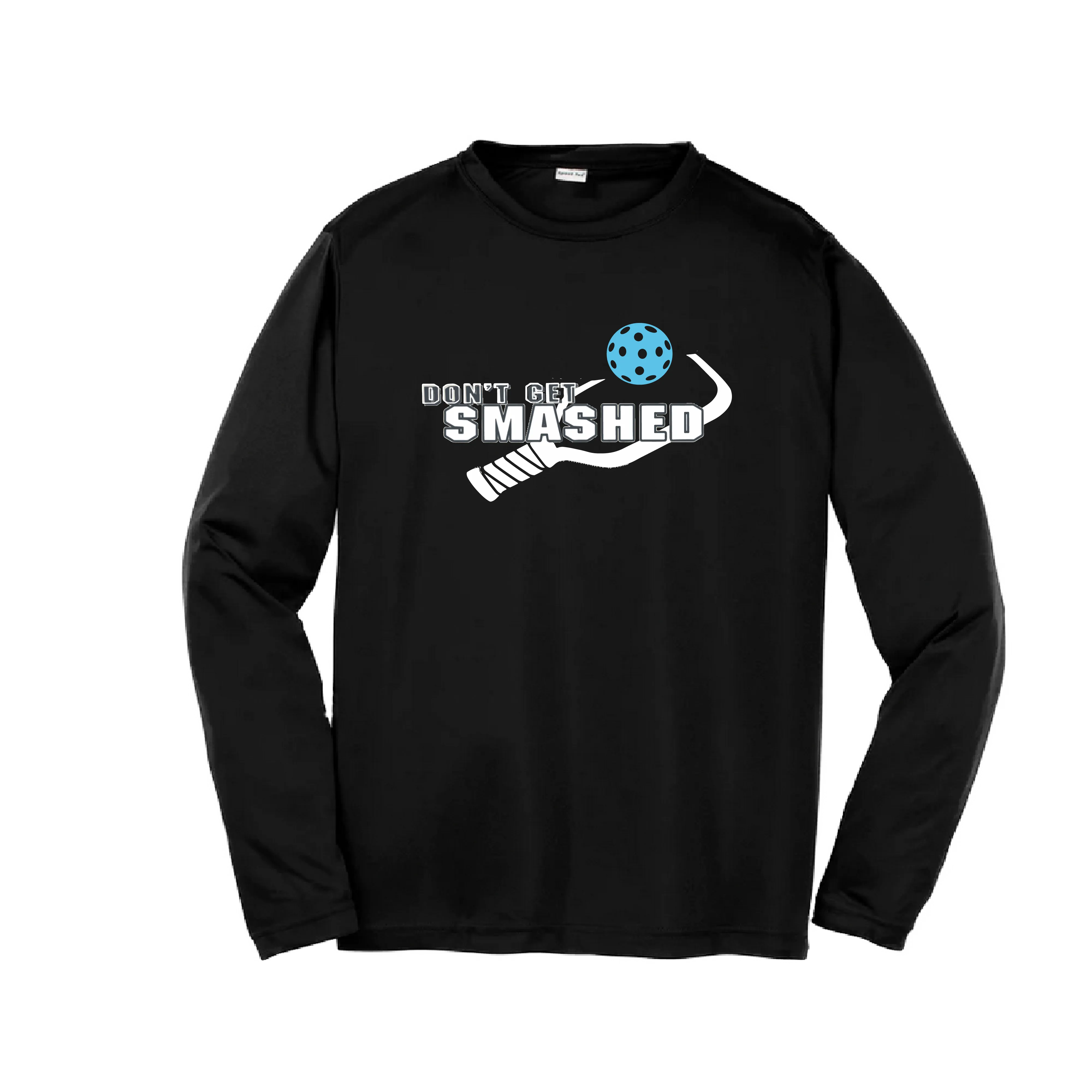 Don't Get Smashed (Cyan Orange Pink Pickleball Colors) | Youth Long Sleeve Pickleball Shirts | 100% Polyester