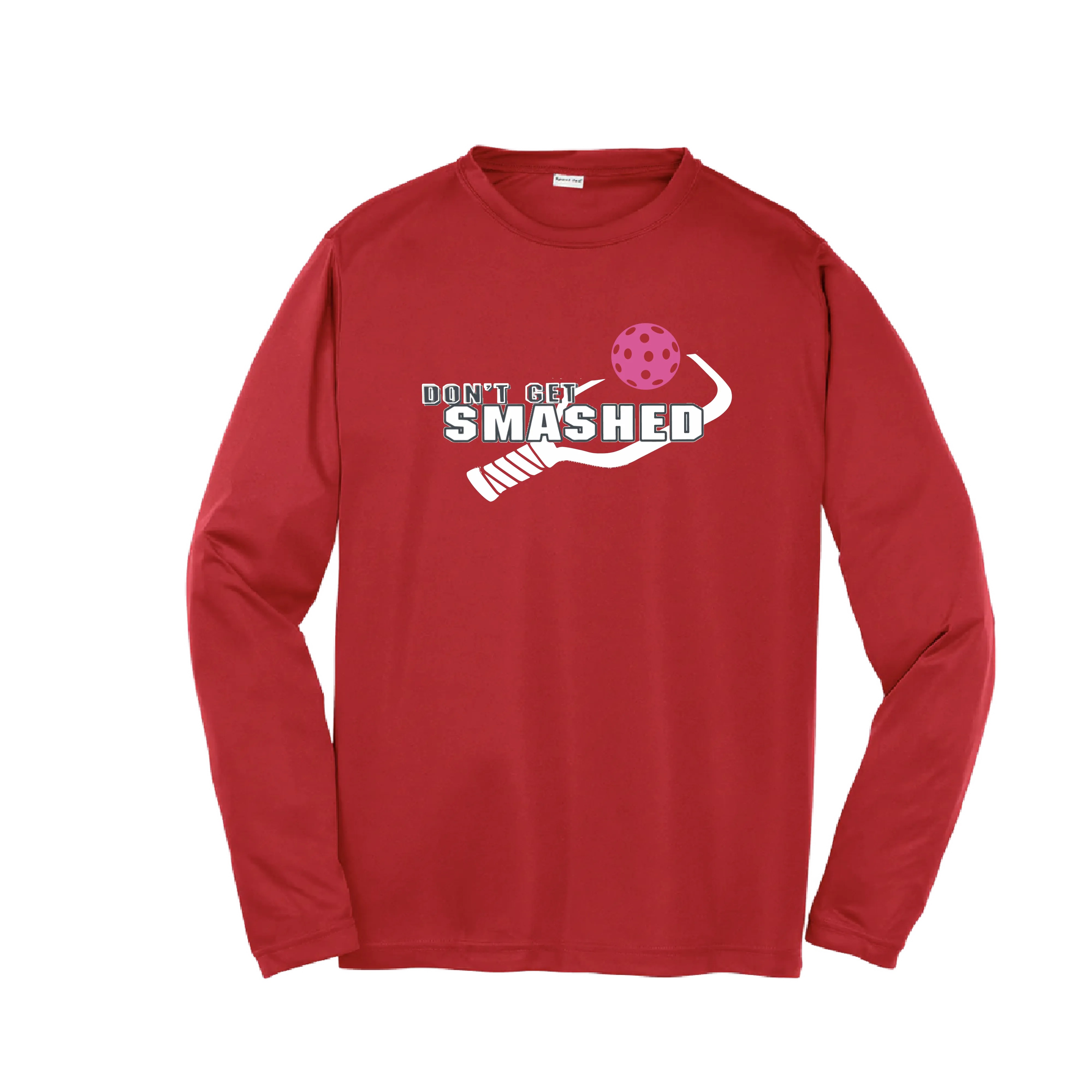 Don't Get Smashed (Cyan Orange Pink Pickleball Colors) | Youth Long Sleeve Pickleball Shirts | 100% Polyester