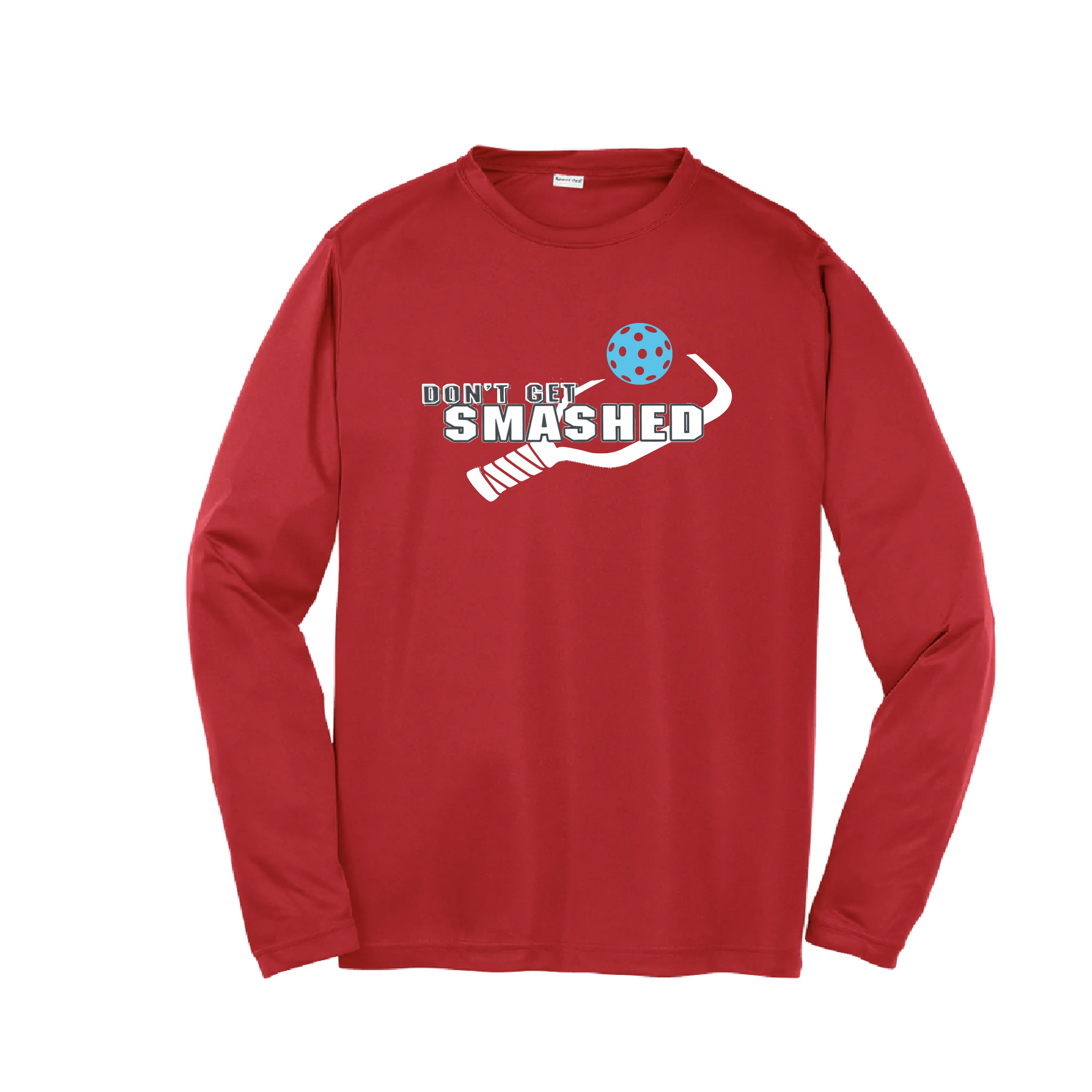 Don't Get Smashed (Cyan Orange Pink Pickleball Colors) | Youth Long Sleeve Pickleball Shirts | 100% Polyester