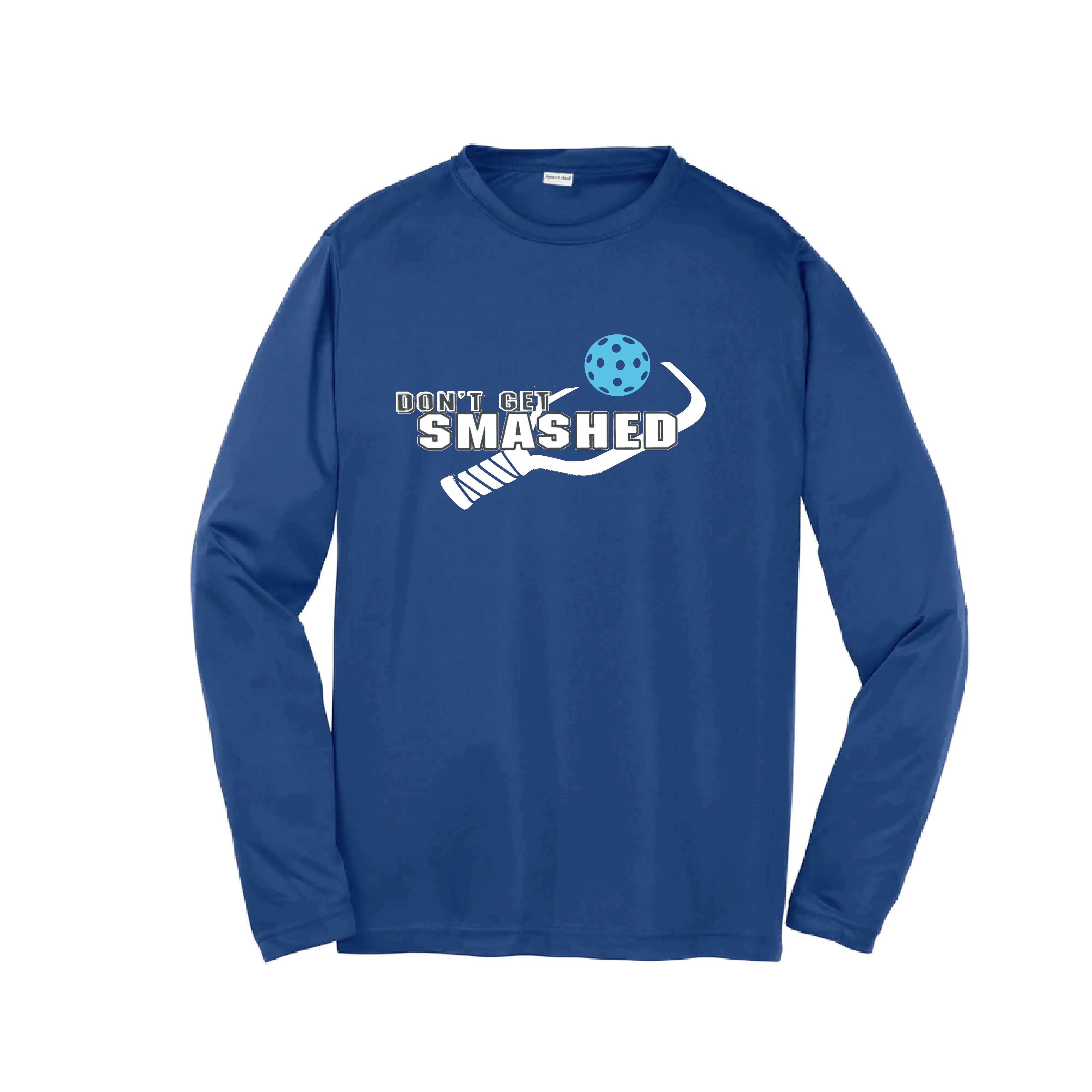 Don't Get Smashed (Cyan Orange Pink Pickleball Colors) | Youth Long Sleeve Pickleball Shirts | 100% Polyester