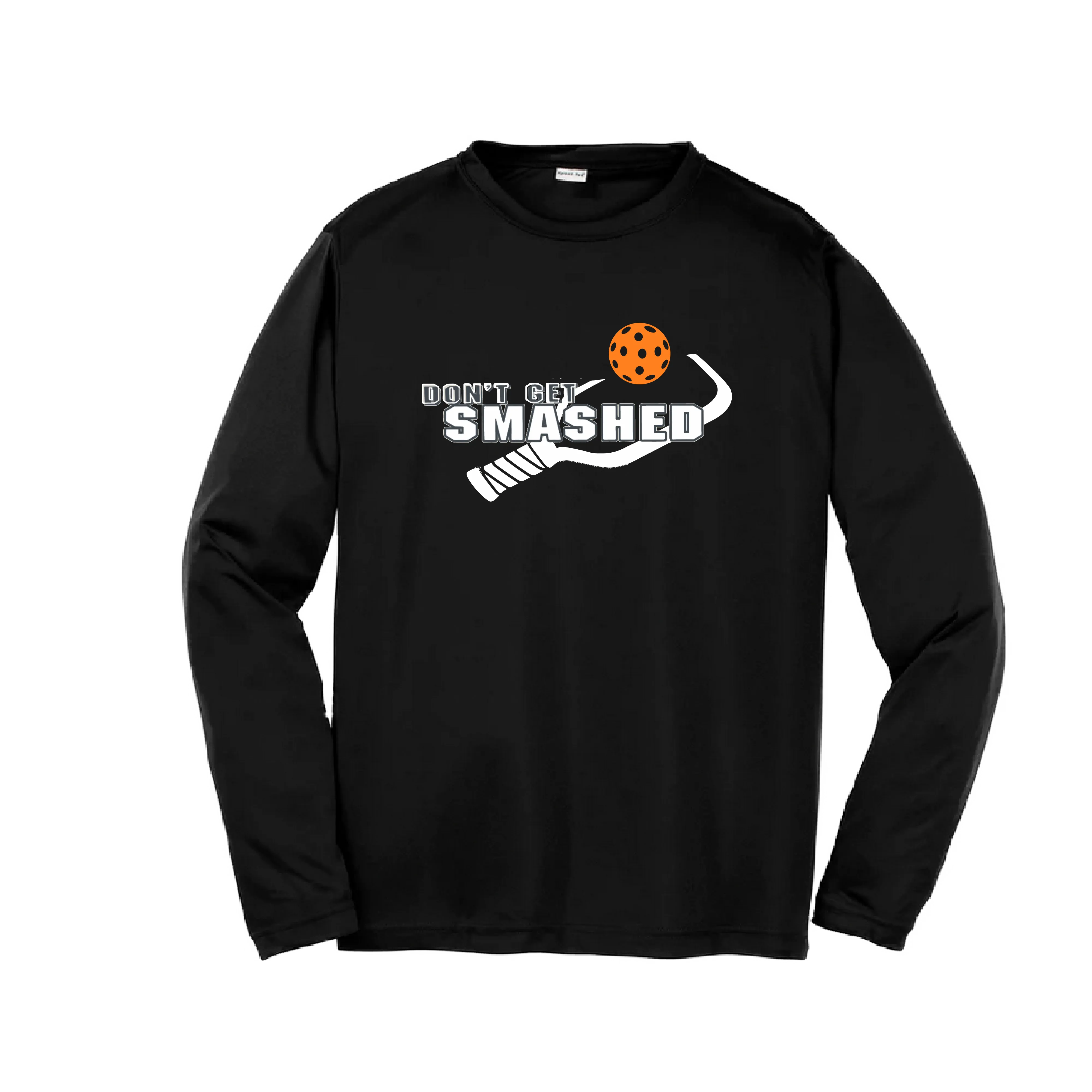 Don't Get Smashed (Cyan Orange Pink Pickleball Colors) | Youth Long Sleeve Pickleball Shirts | 100% Polyester