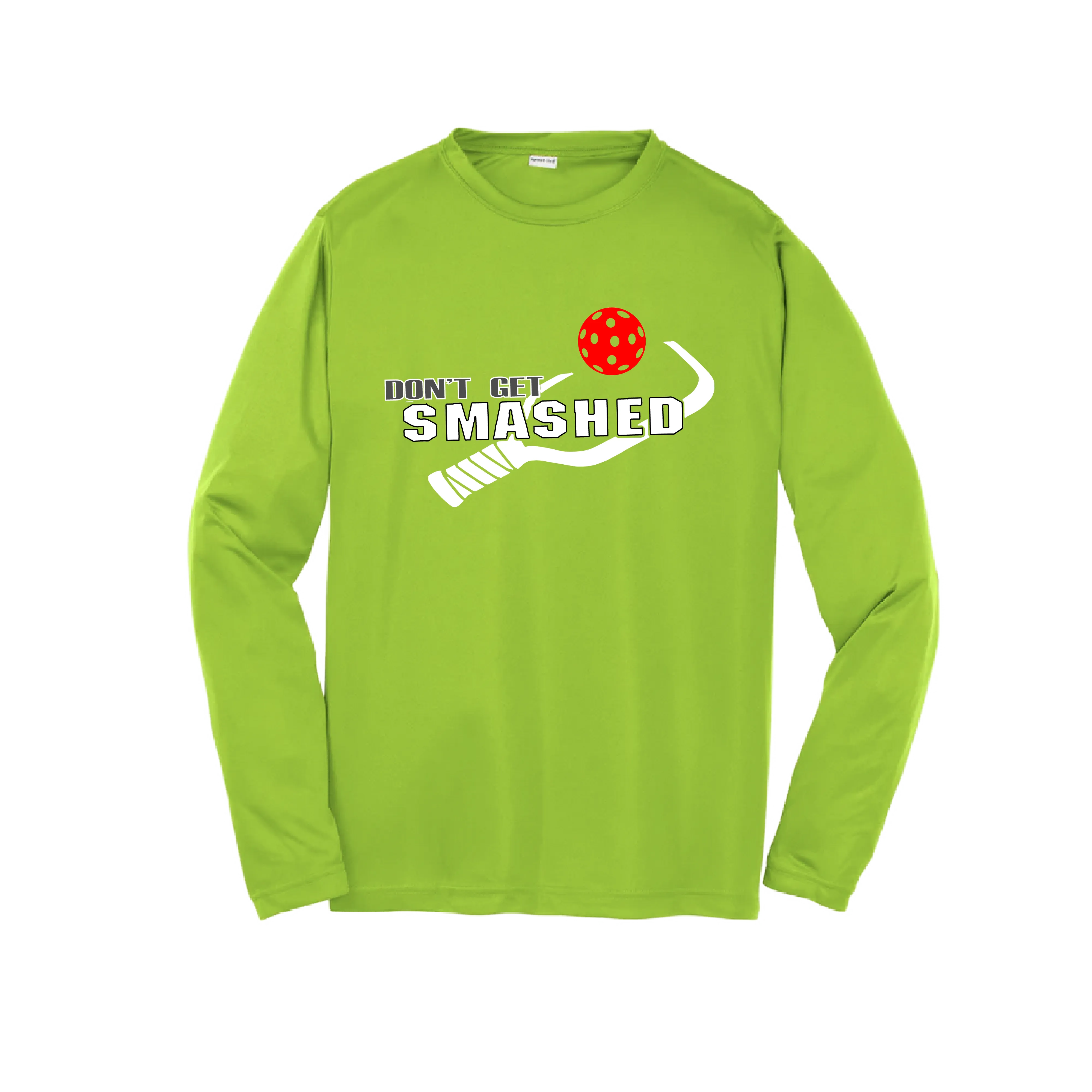 Don't Get Smashed (Red Rainbow Green Pickleball Colors) | Youth Long Sleeve Pickleball Shirts | 100% Polyester