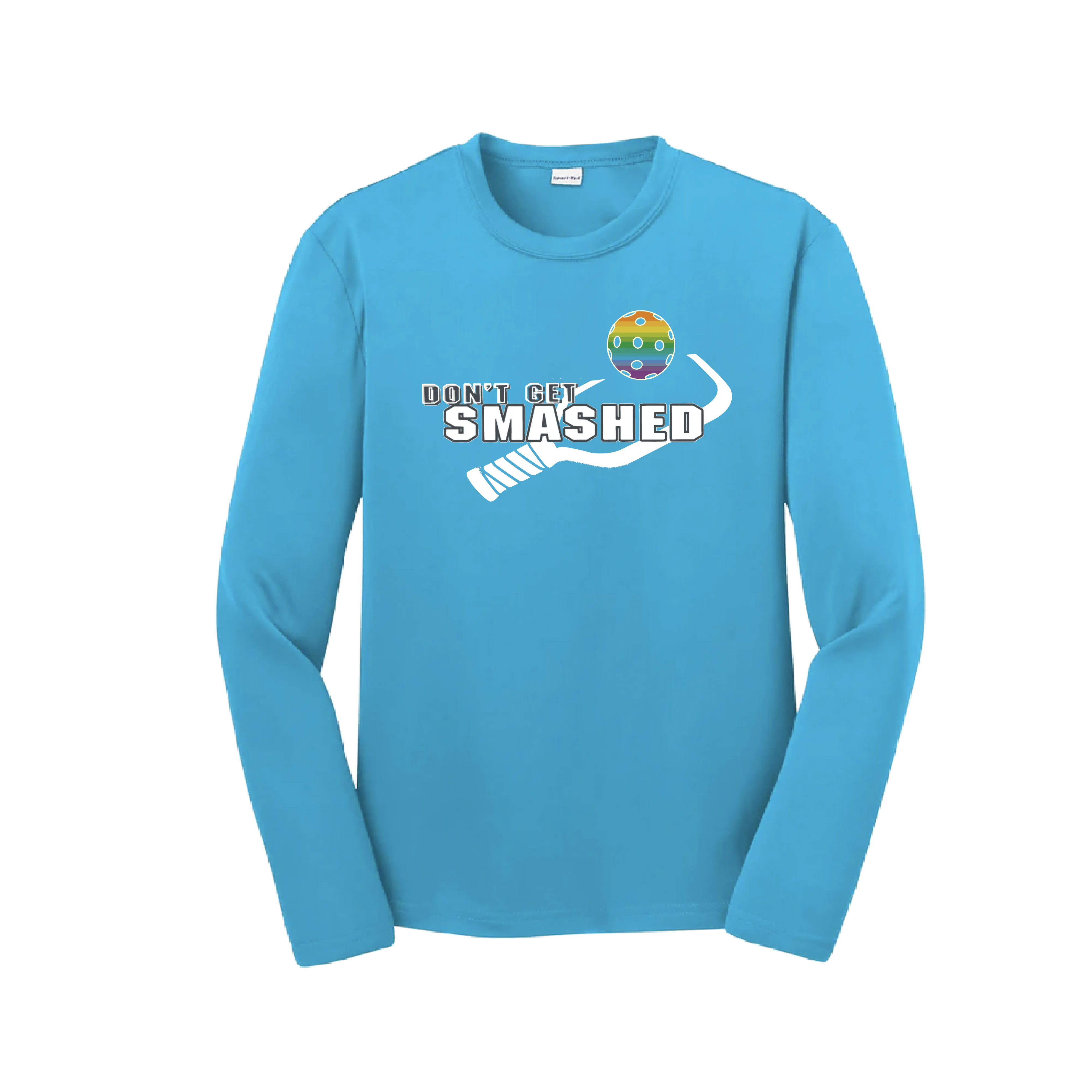 Don't Get Smashed (Red Rainbow Green Pickleball Colors) | Youth Long Sleeve Pickleball Shirts | 100% Polyester