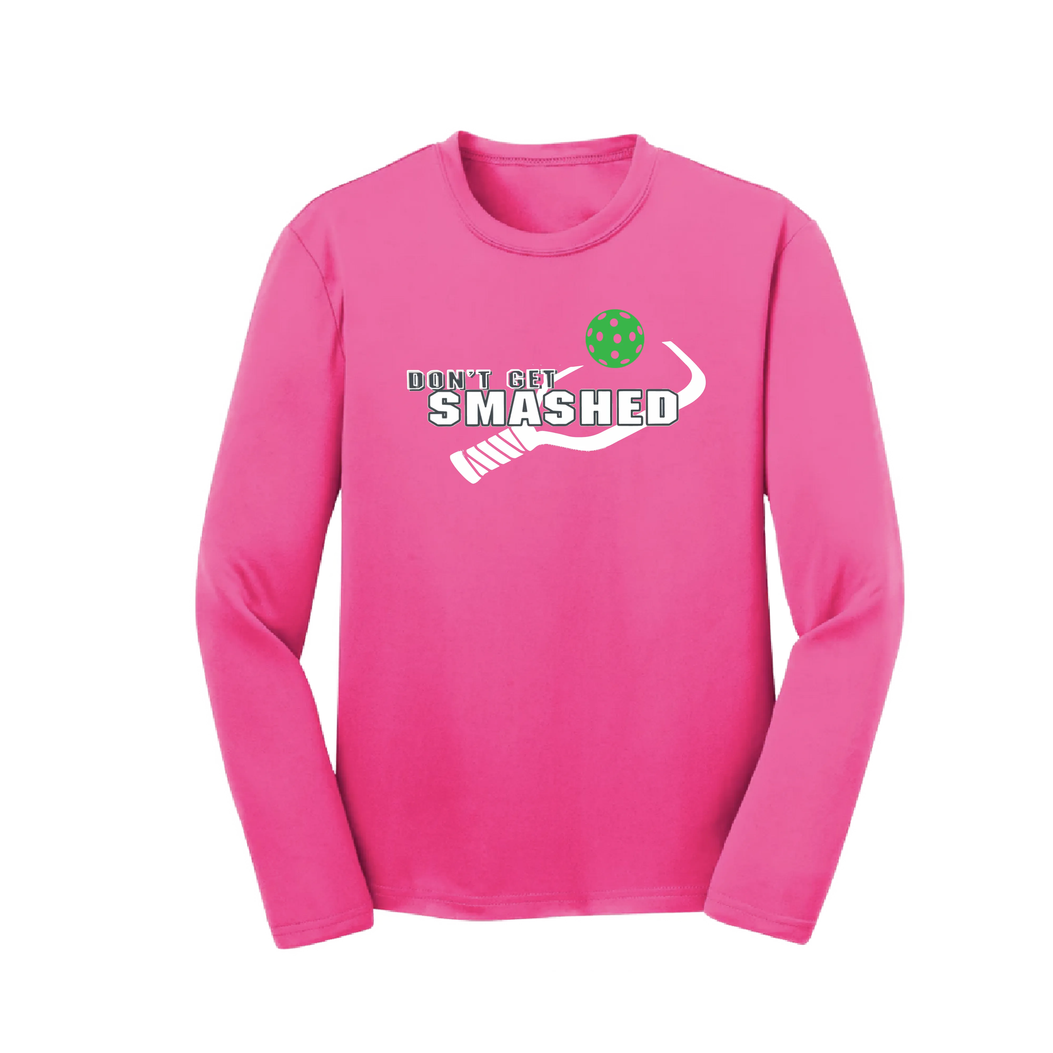 Don't Get Smashed (Red Rainbow Green Pickleball Colors) | Youth Long Sleeve Pickleball Shirts | 100% Polyester
