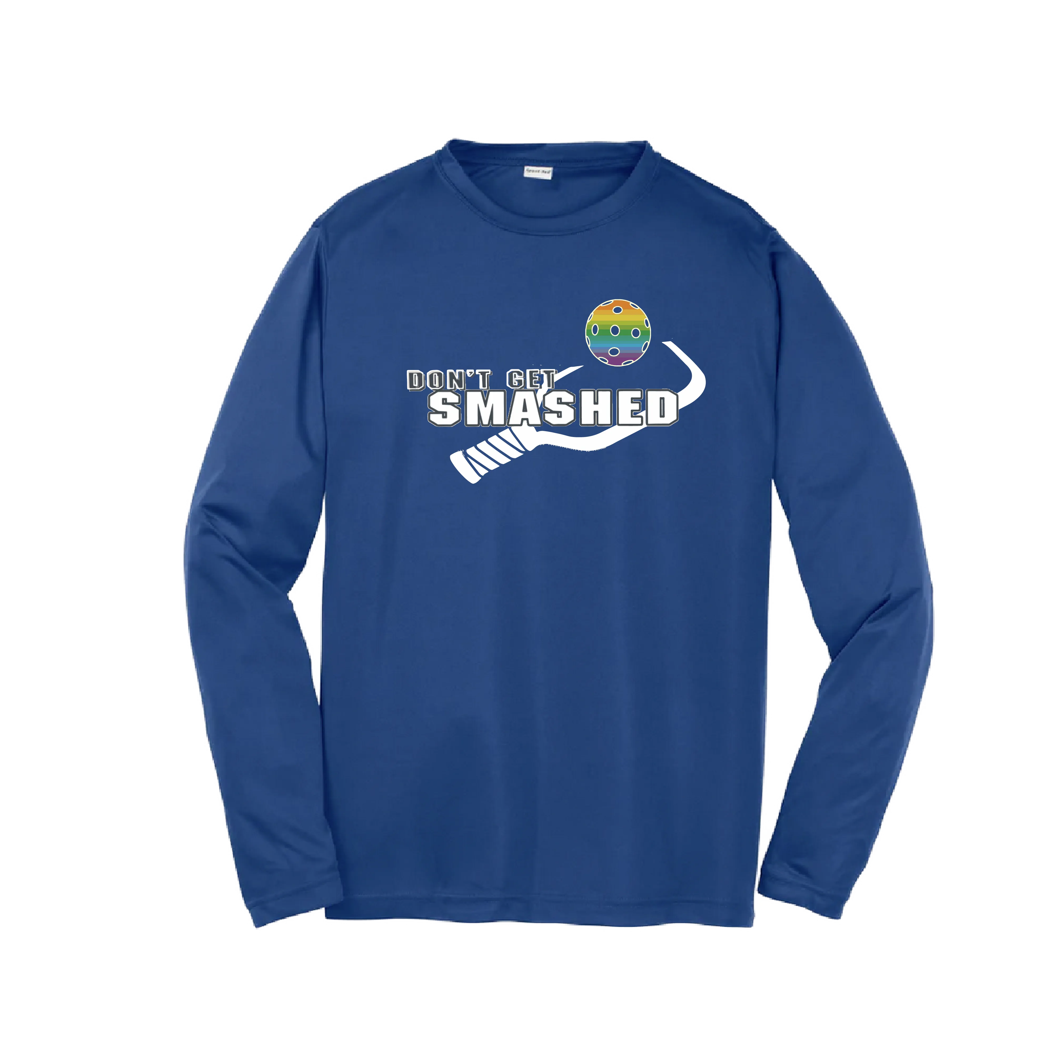 Don't Get Smashed (Red Rainbow Green Pickleball Colors) | Youth Long Sleeve Pickleball Shirts | 100% Polyester