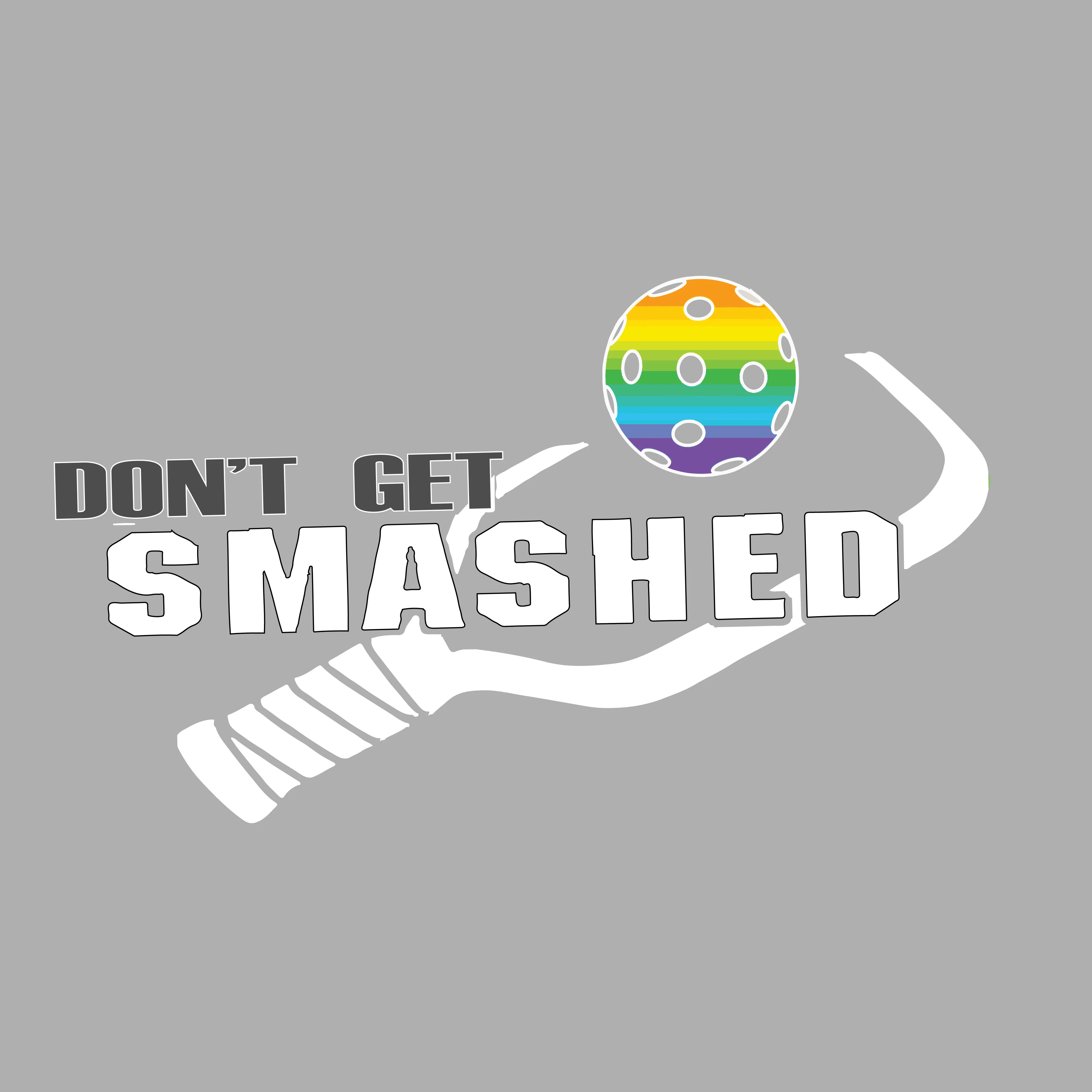 Don't Get Smashed (Red Rainbow Green Pickleball Colors) | Youth Long Sleeve Pickleball Shirts | 100% Polyester