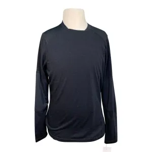Dover Saddlery Perforated Wool L/S Kids Shirt in Black - Children's Large