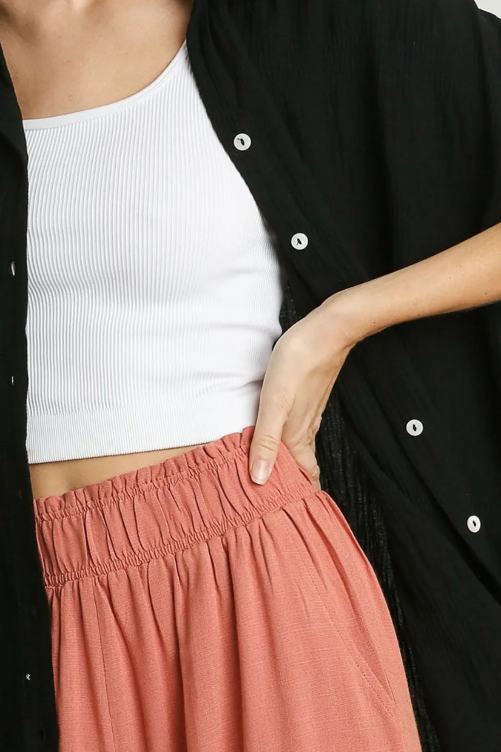 Effortless Cool Textured Button Down Short Sleeve Shirt