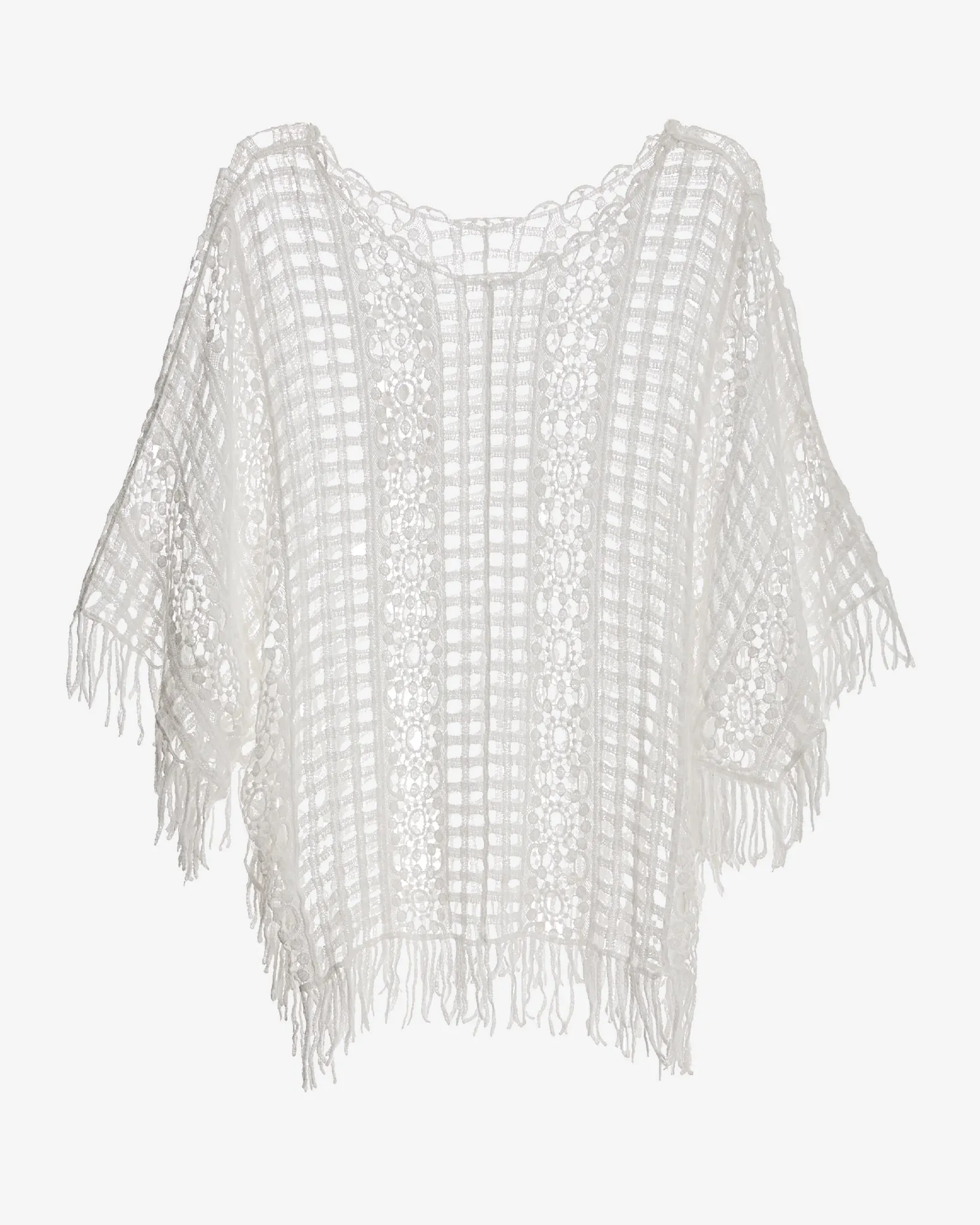 Effortless Crochet Pullover Poncho White