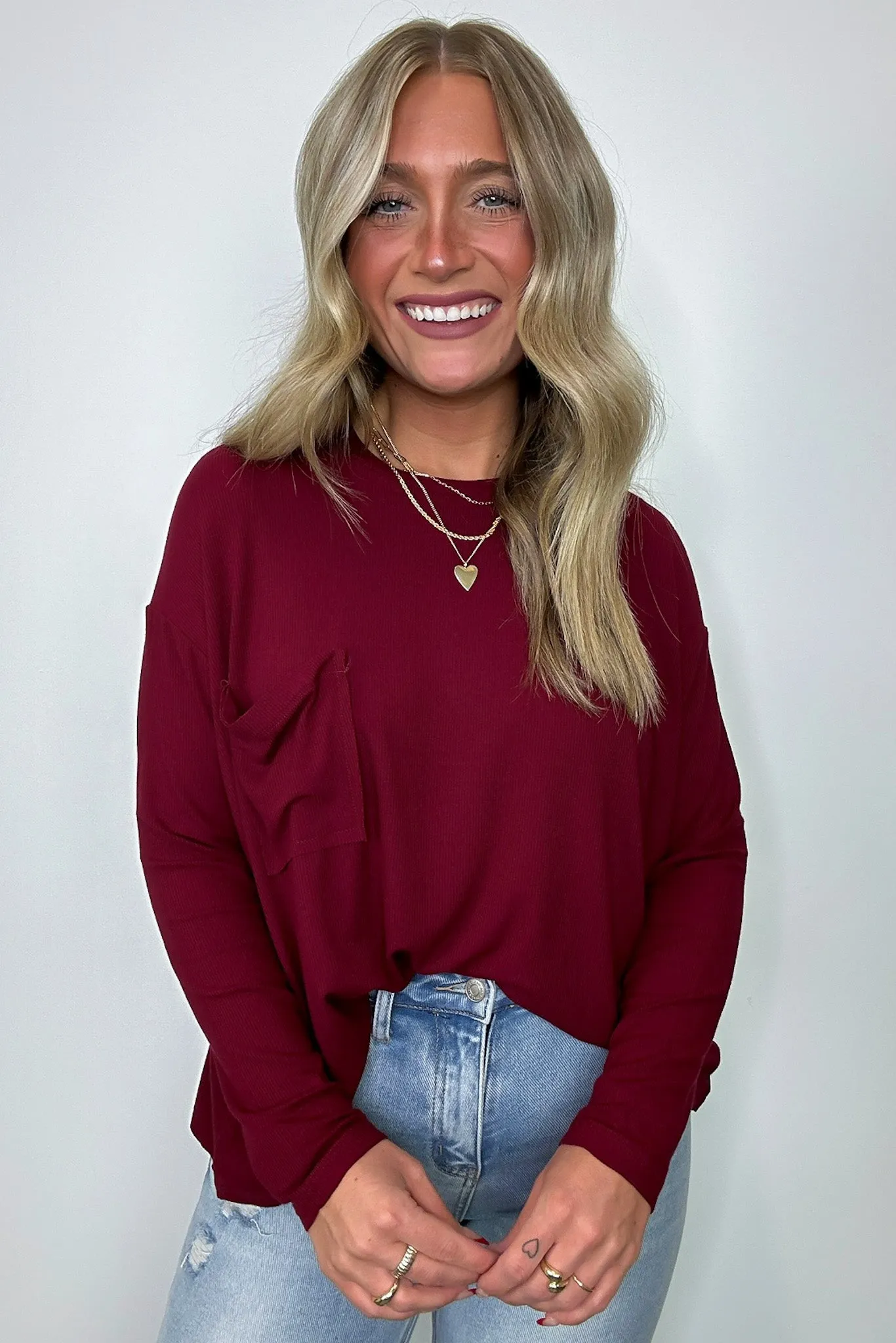 Effortless Ease Rib Knit Dolman Pocket Top - FINAL SALE