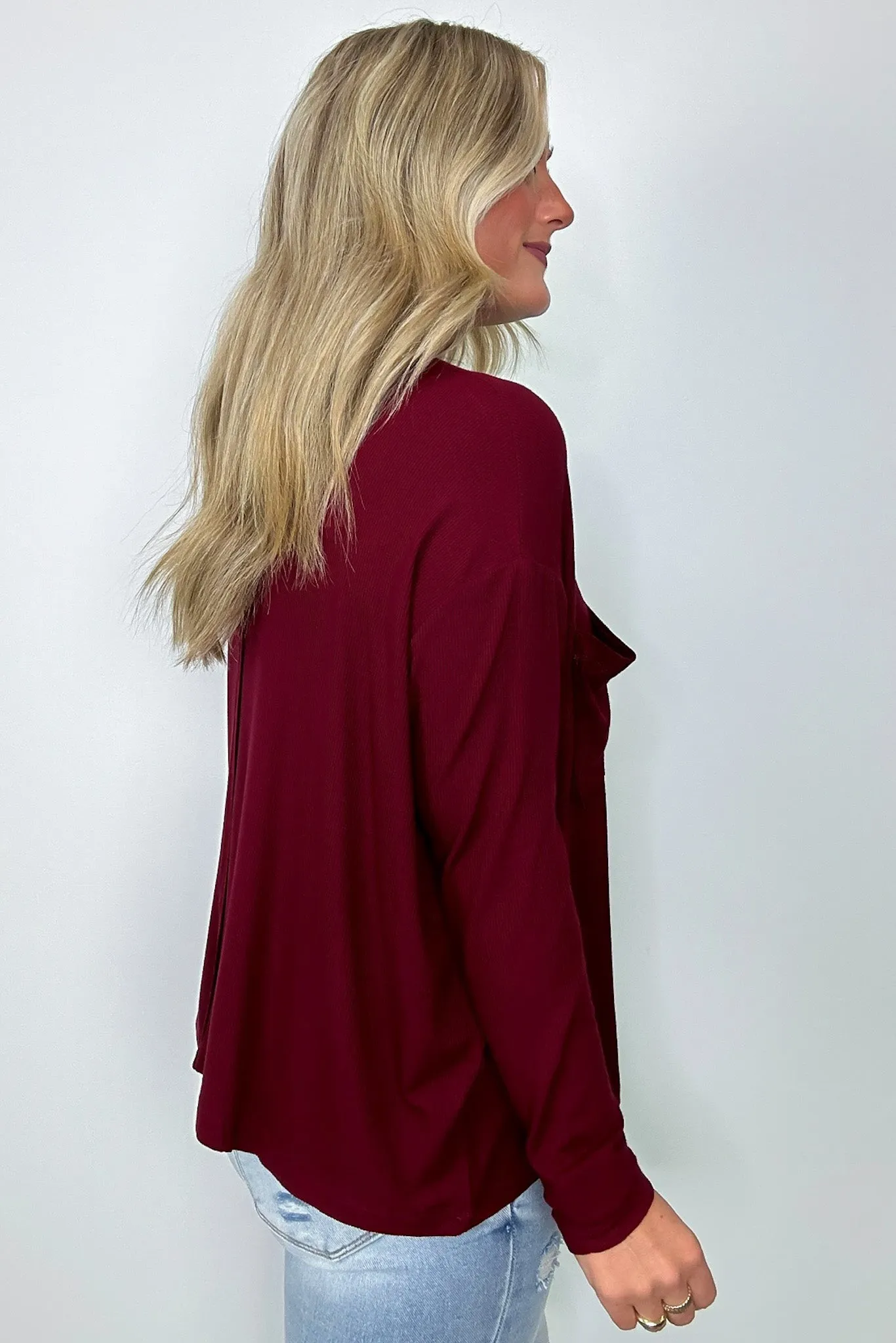 Effortless Ease Rib Knit Dolman Pocket Top - FINAL SALE