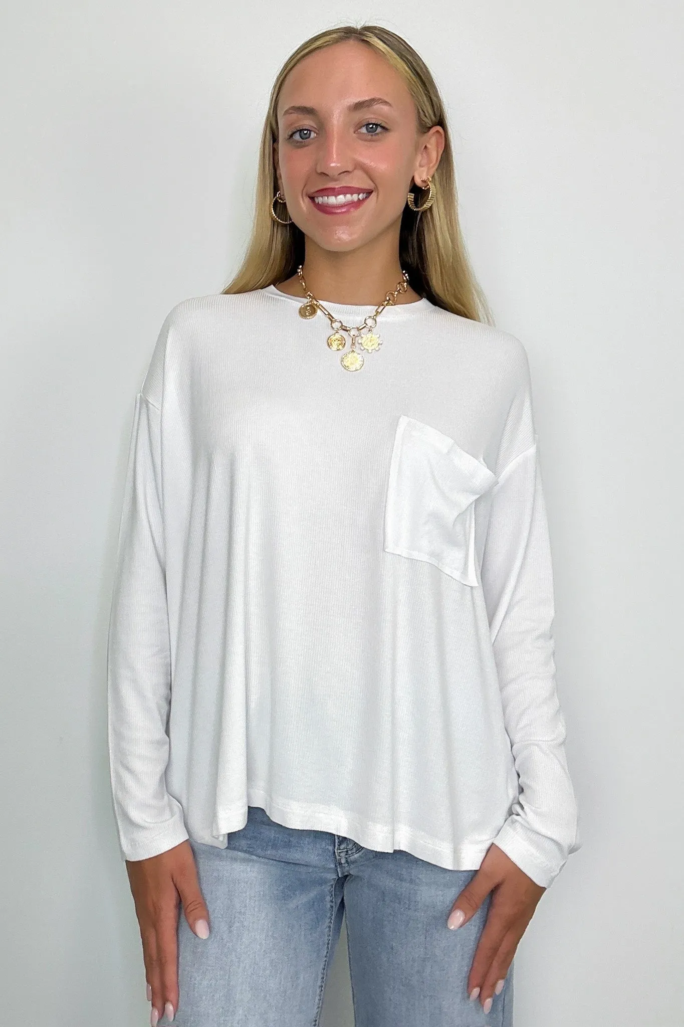 Effortless Ease Rib Knit Dolman Pocket Top - FINAL SALE
