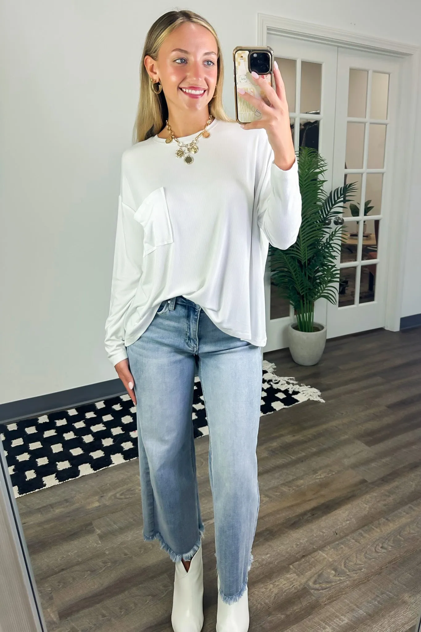 Effortless Ease Rib Knit Dolman Pocket Top - FINAL SALE