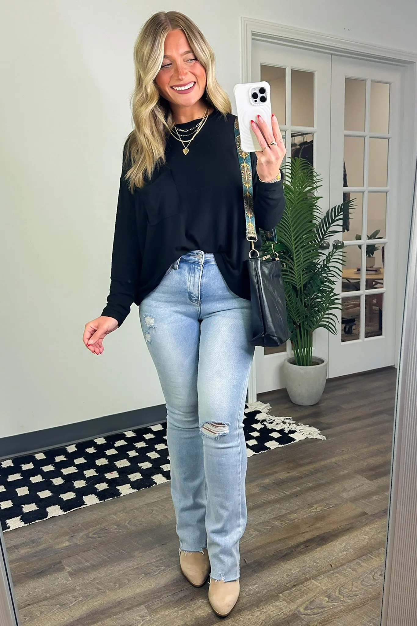 Effortless Ease Rib Knit Dolman Pocket Top - FINAL SALE