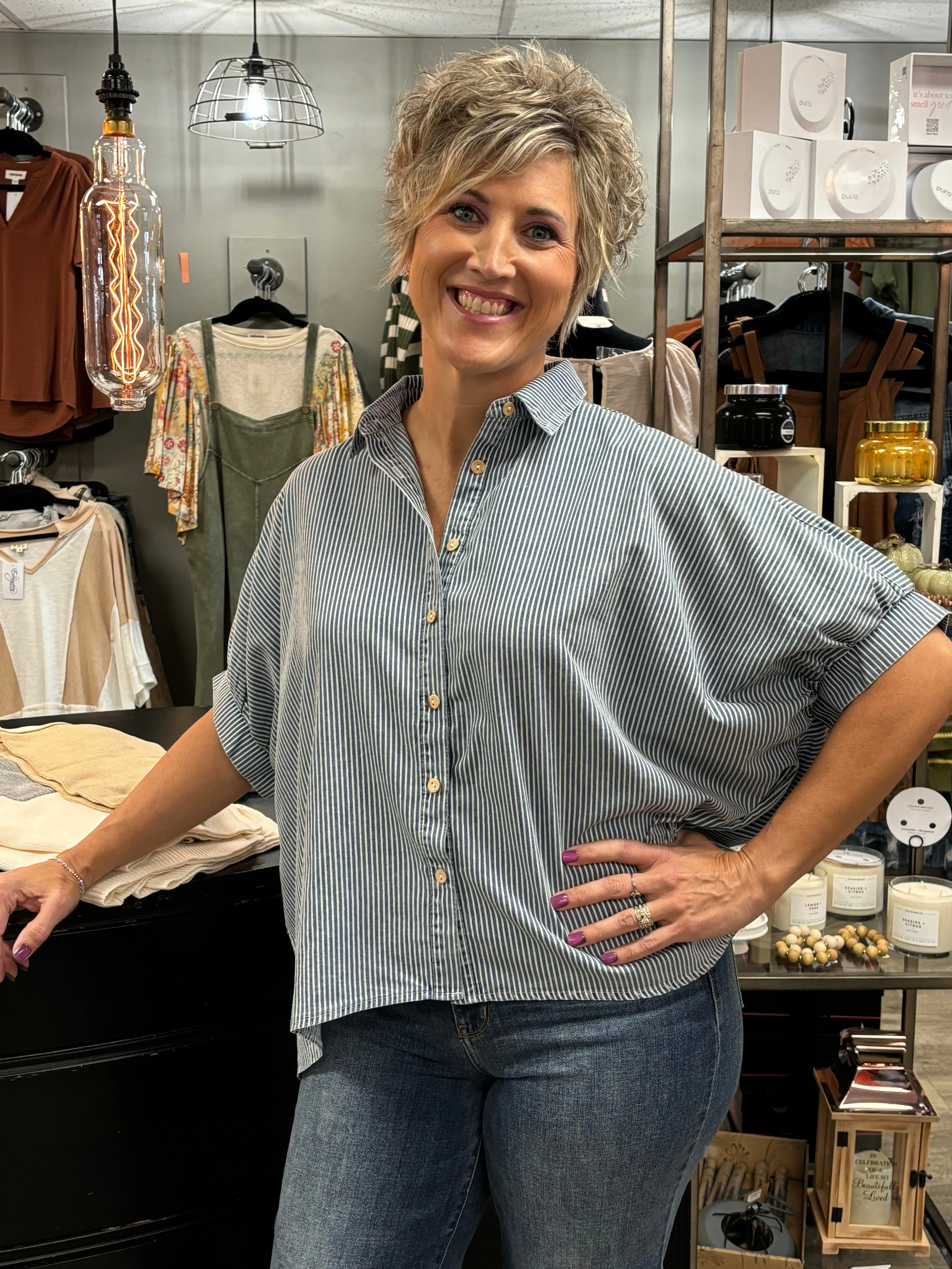 Effortless Striped  Shirt