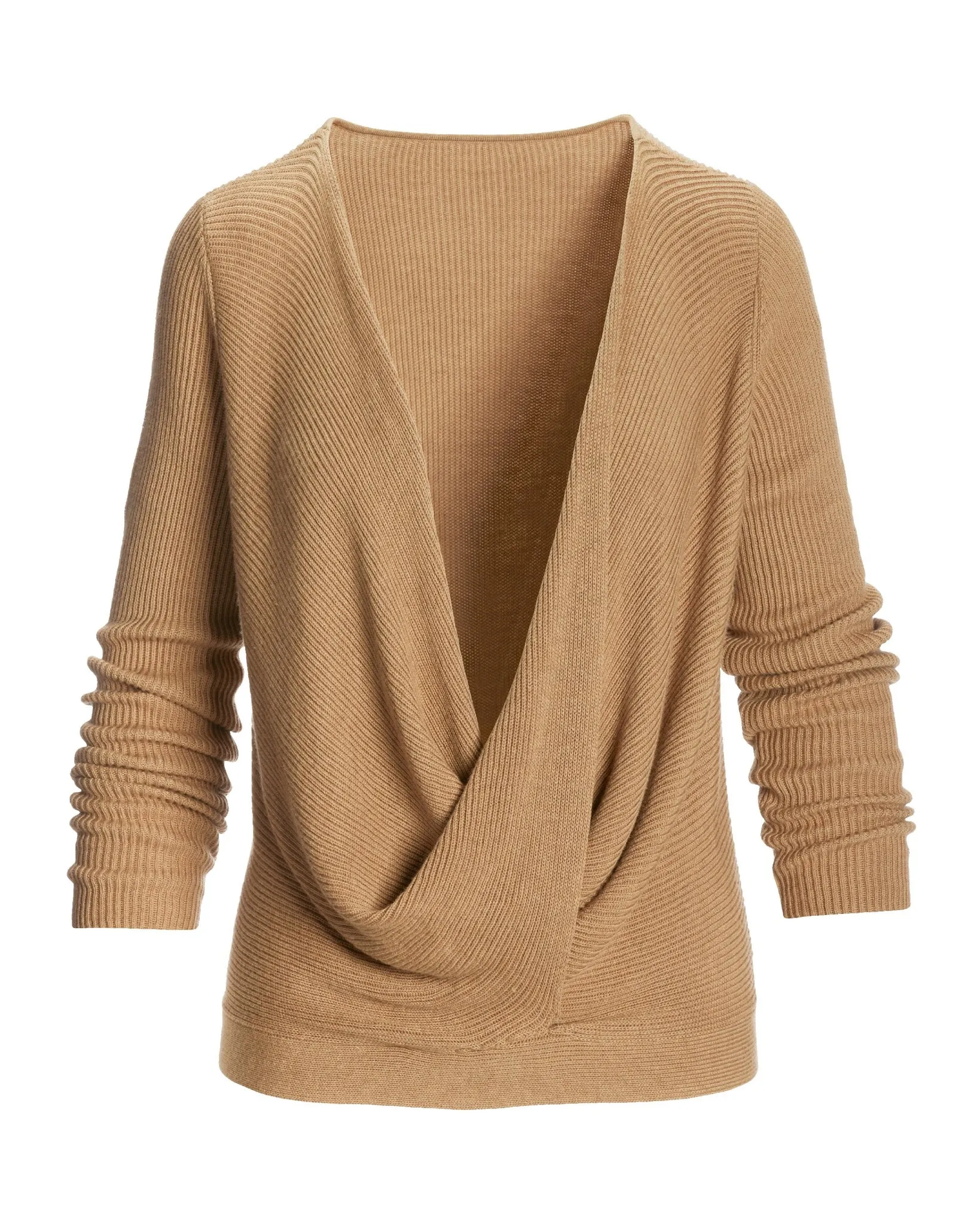 Effortless Twist Front Sweater Suntan
