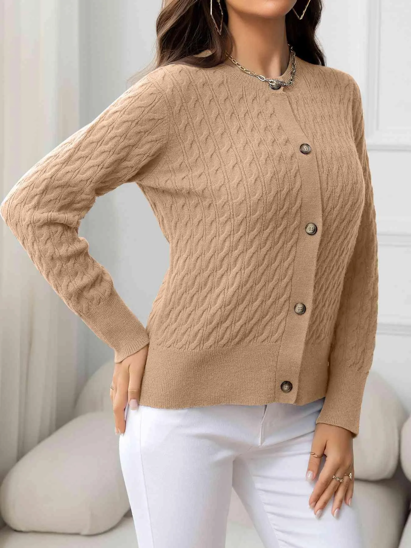 Effortless Warmth Button Front Cardigan