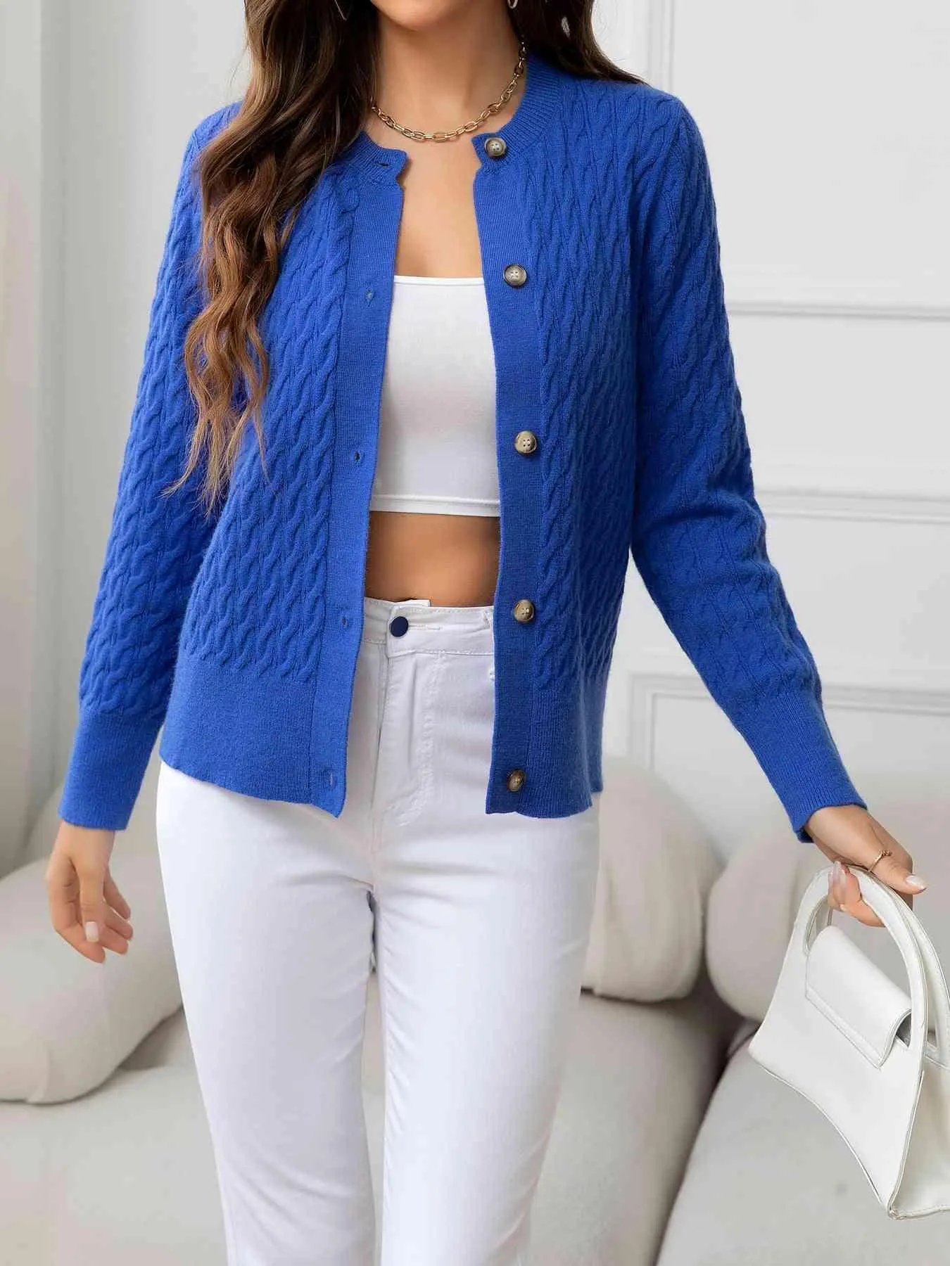 Effortless Warmth Button Front Cardigan
