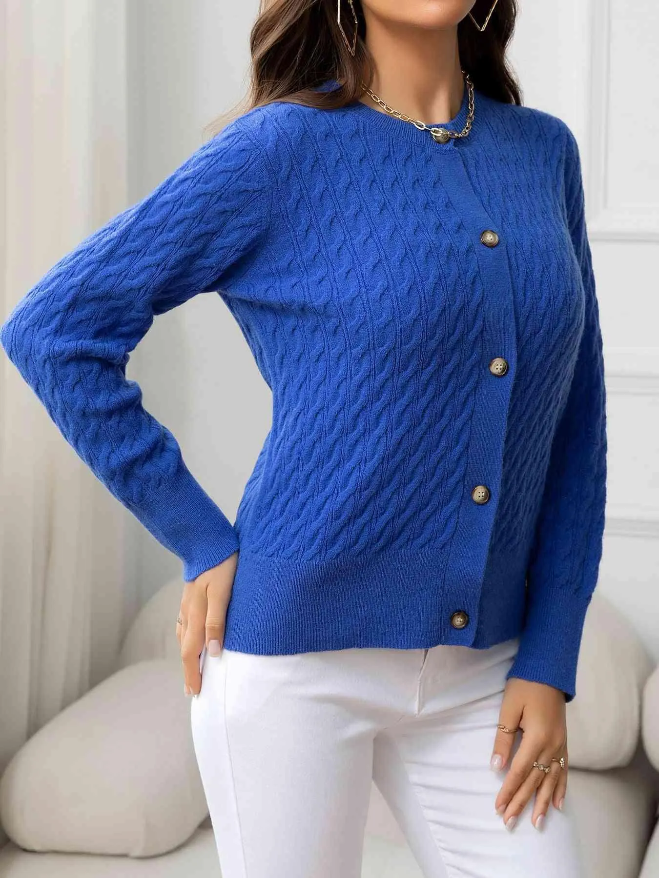 Effortless Warmth Button Front Cardigan