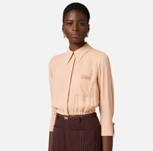 ELS-CA05551 PEACH LOGO BLOUSE