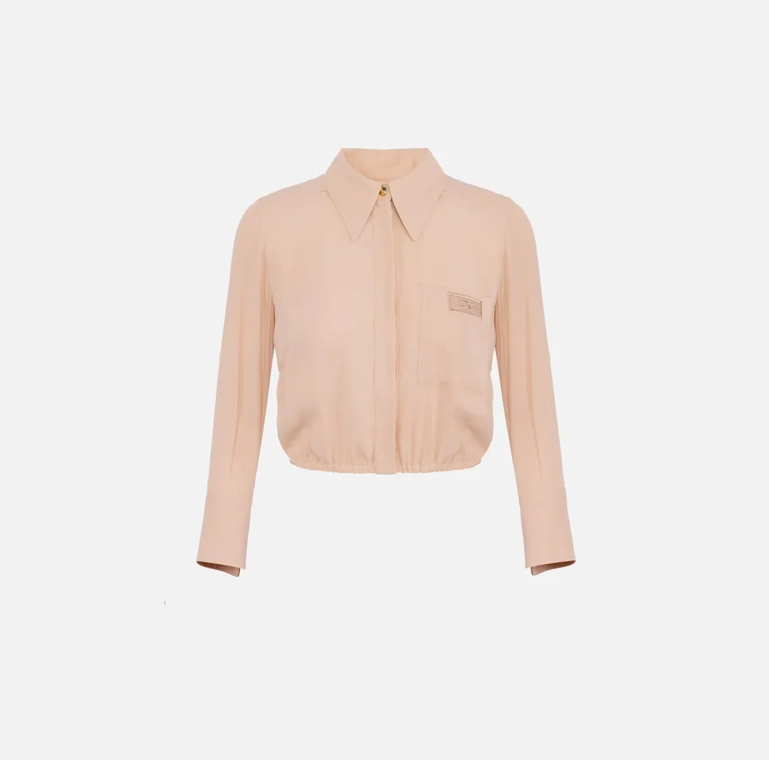 ELS-CA05551 PEACH LOGO BLOUSE