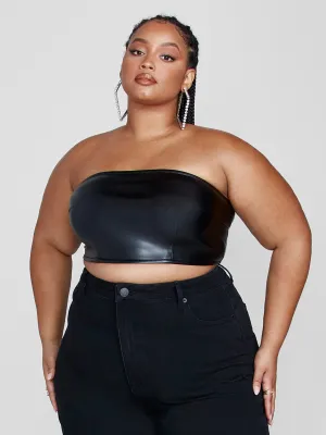 Fashion To Figure - Lori Faux Leather Bandeau Top