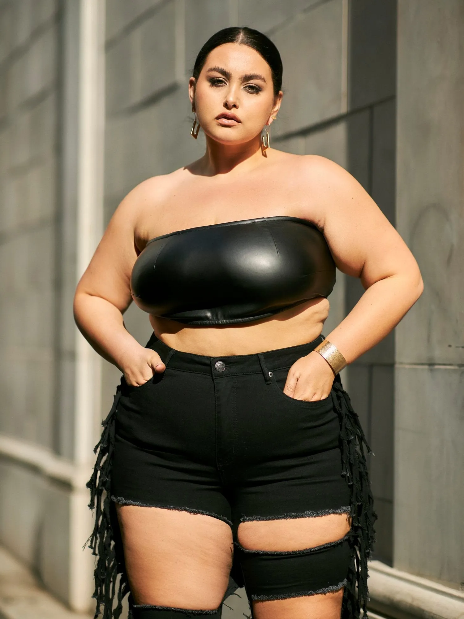 Fashion To Figure - Lori Faux Leather Bandeau Top