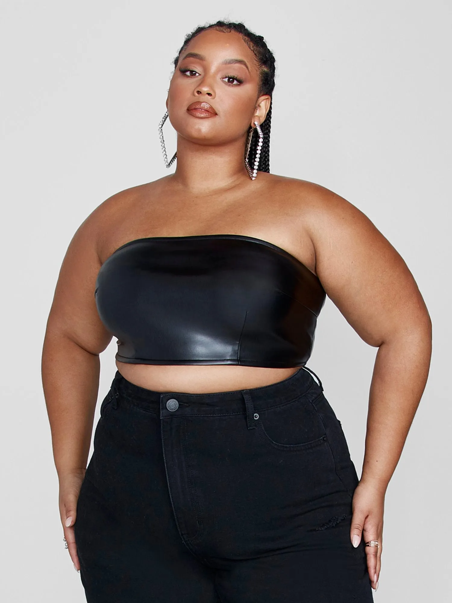 Fashion To Figure - Lori Faux Leather Bandeau Top