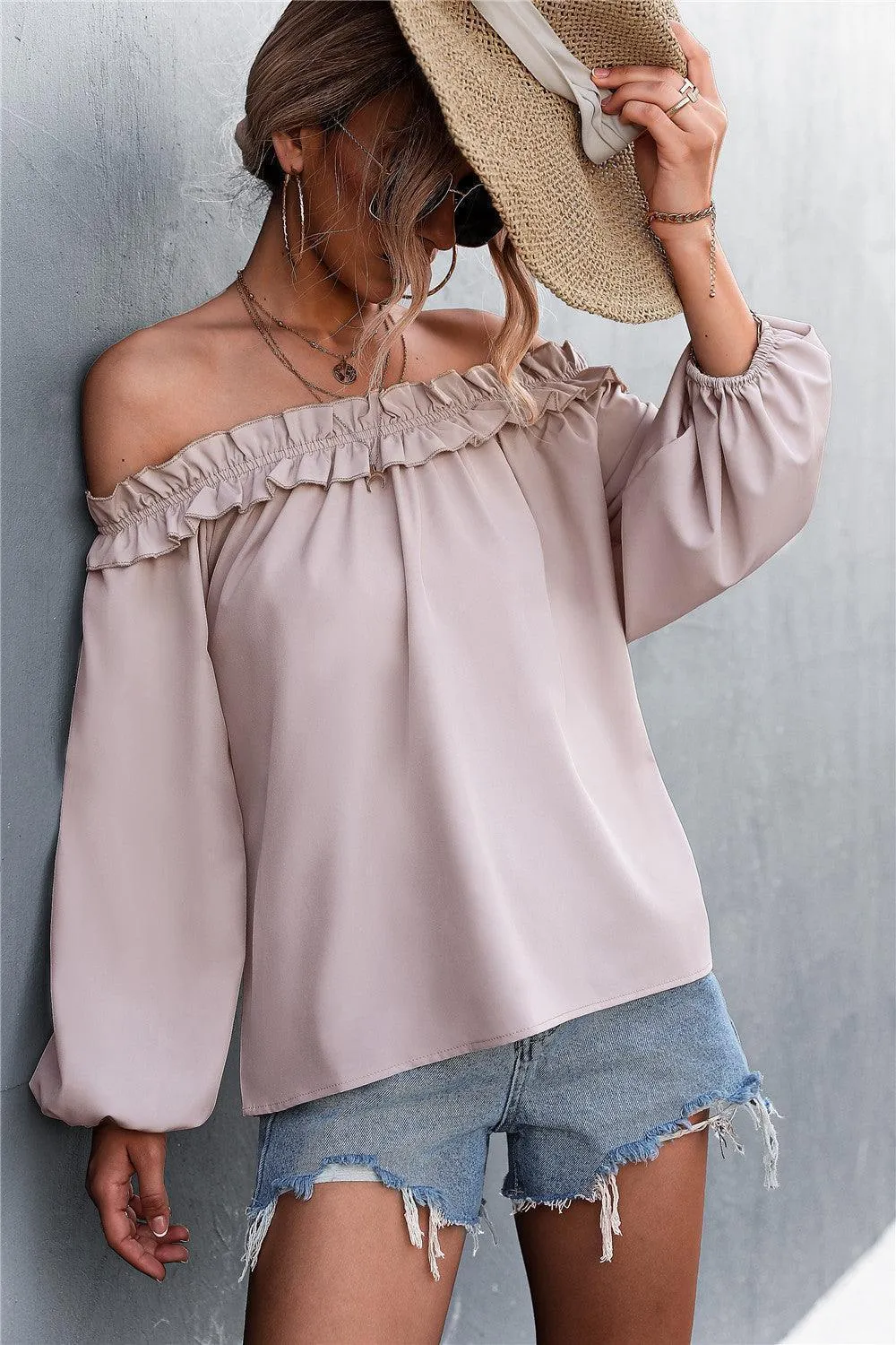Fine Looking Off-Shoulder Balloon Sleeve Top