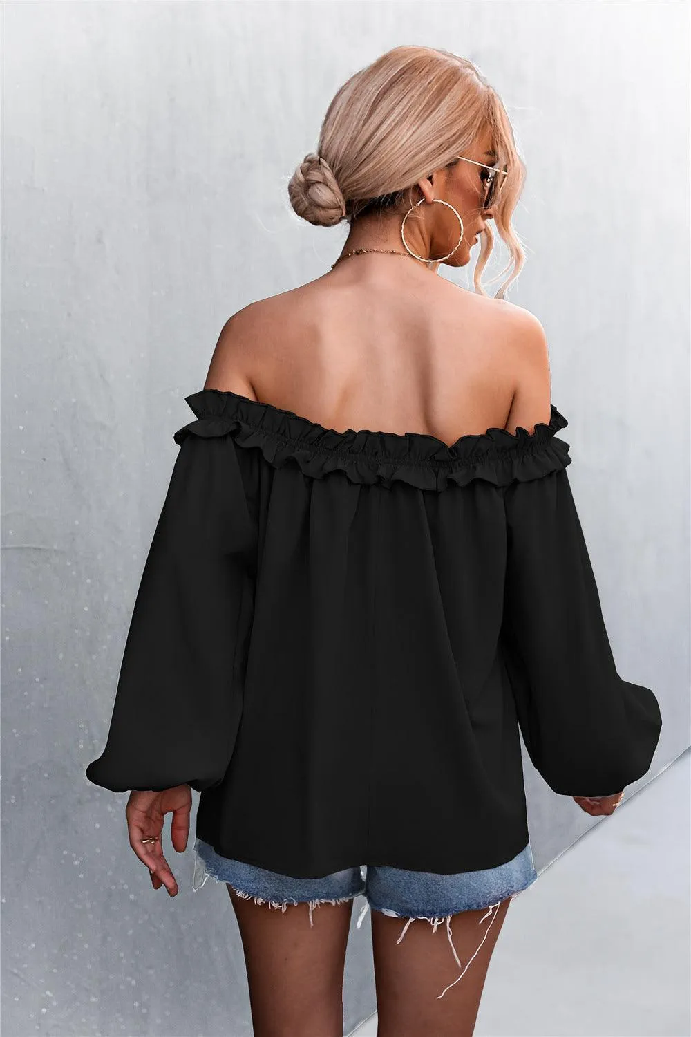 Fine Looking Off-Shoulder Balloon Sleeve Top