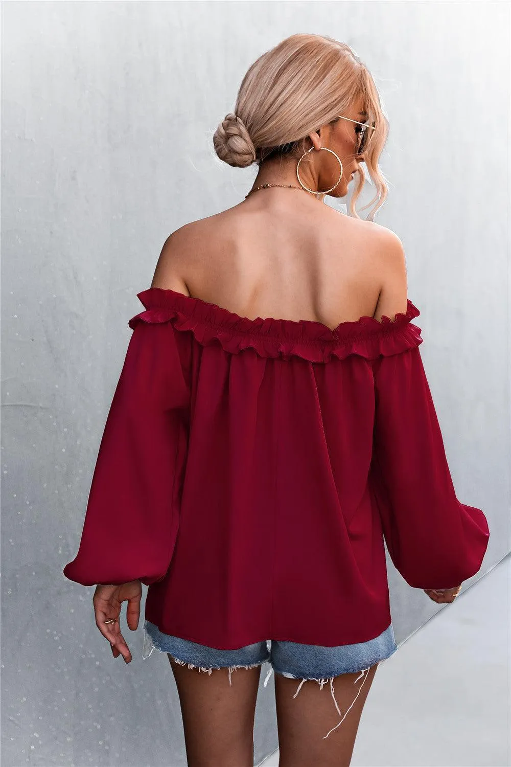 Fine Looking Off-Shoulder Balloon Sleeve Top