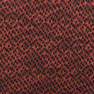 Fire Orange-Black Texture Poly Rayon Double Knit Fabric