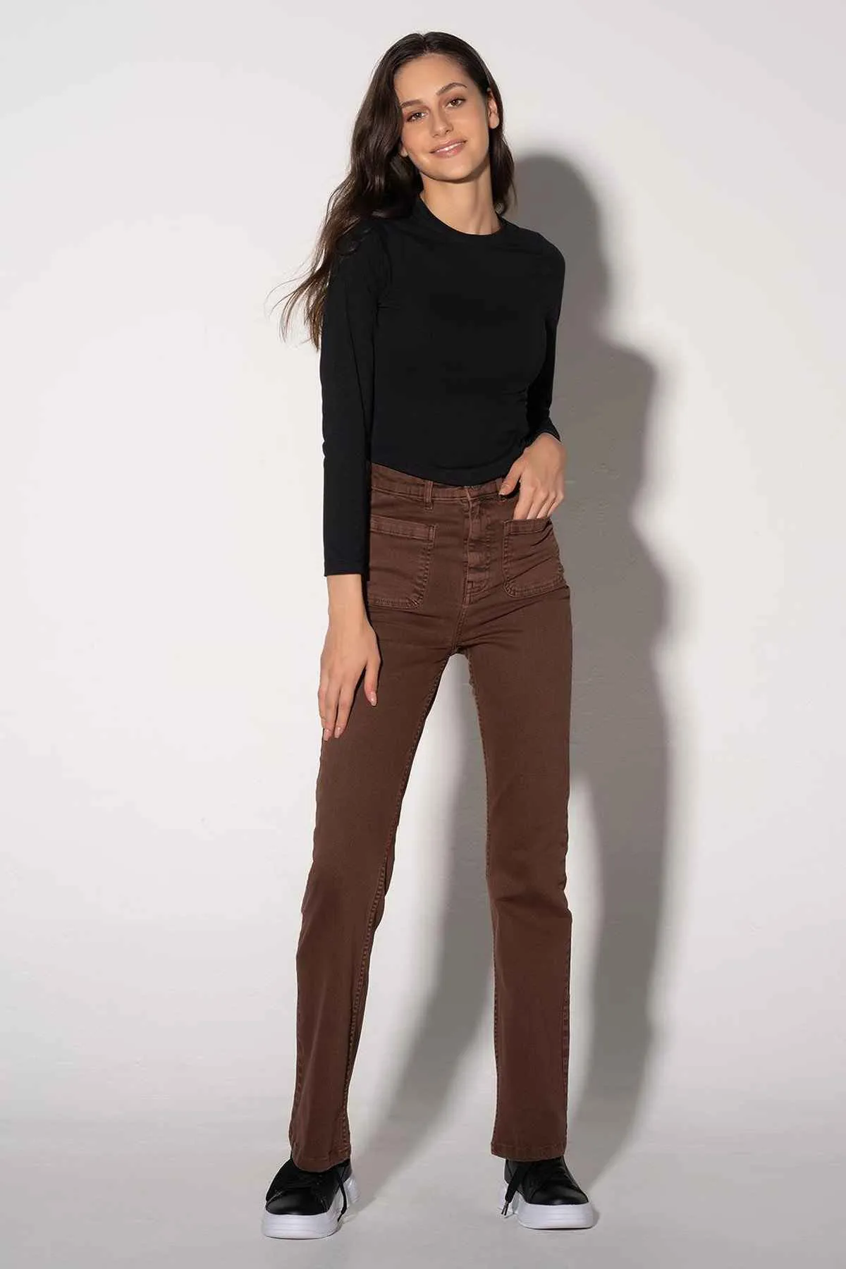Flared Jeans For Women - Brown