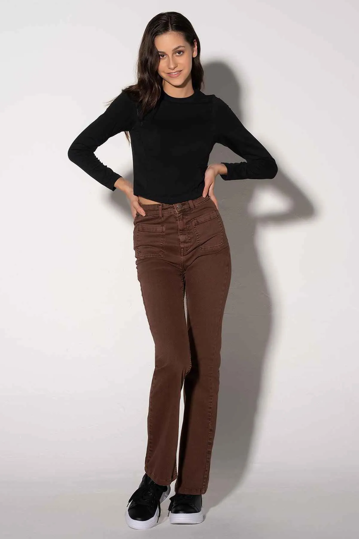 Flared Jeans For Women - Brown