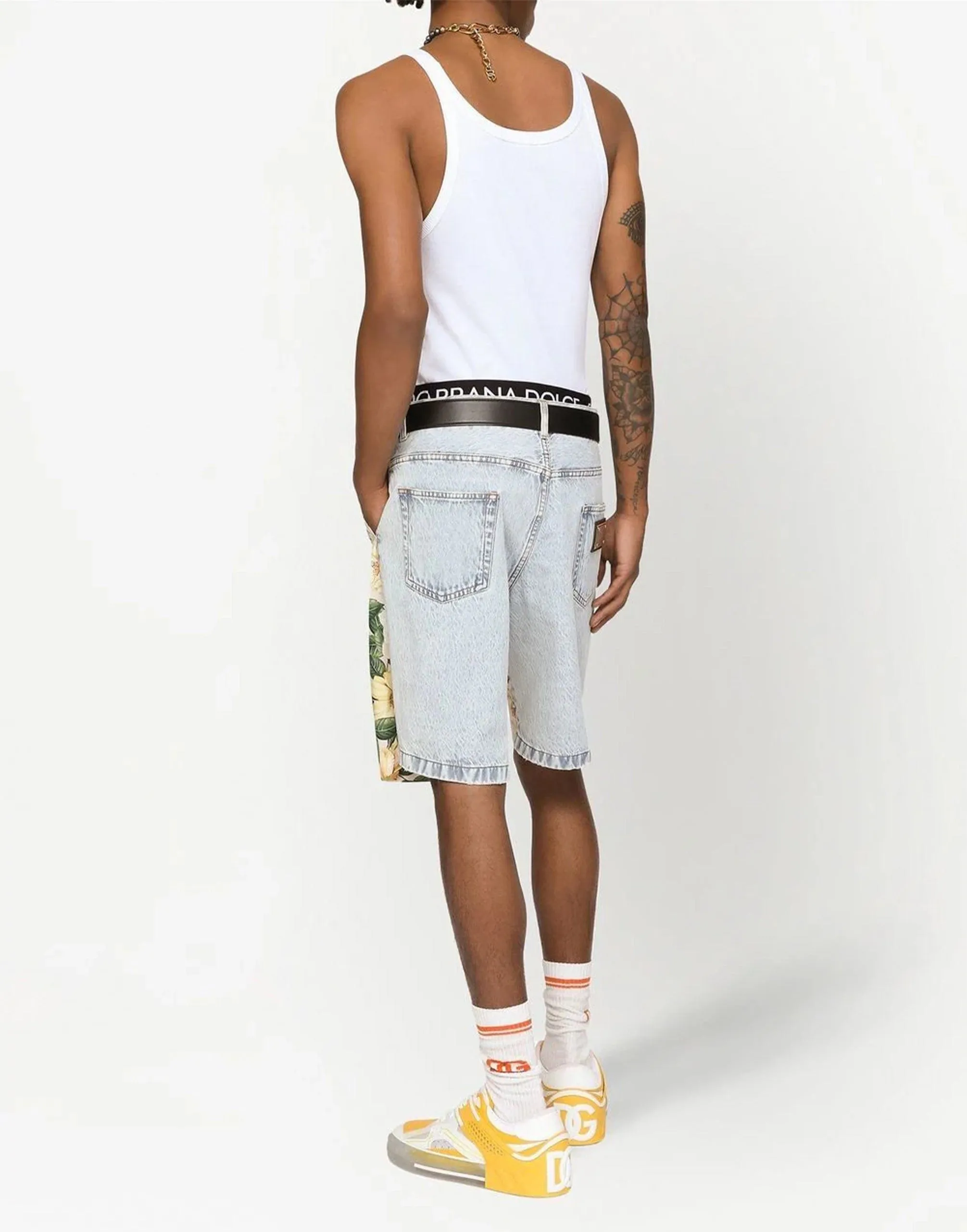 Floral-Print Denim Shorts