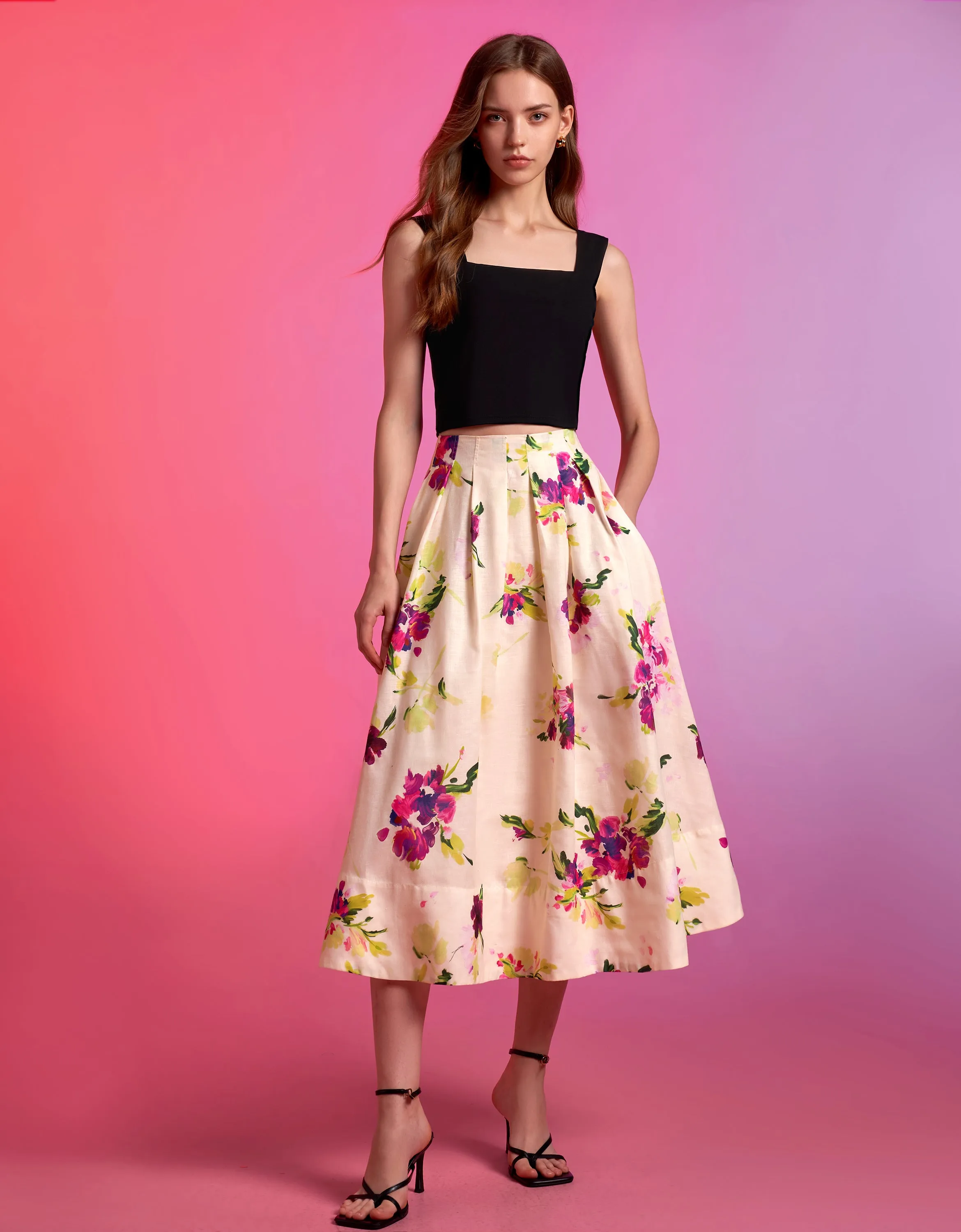 Floral Print Skirt